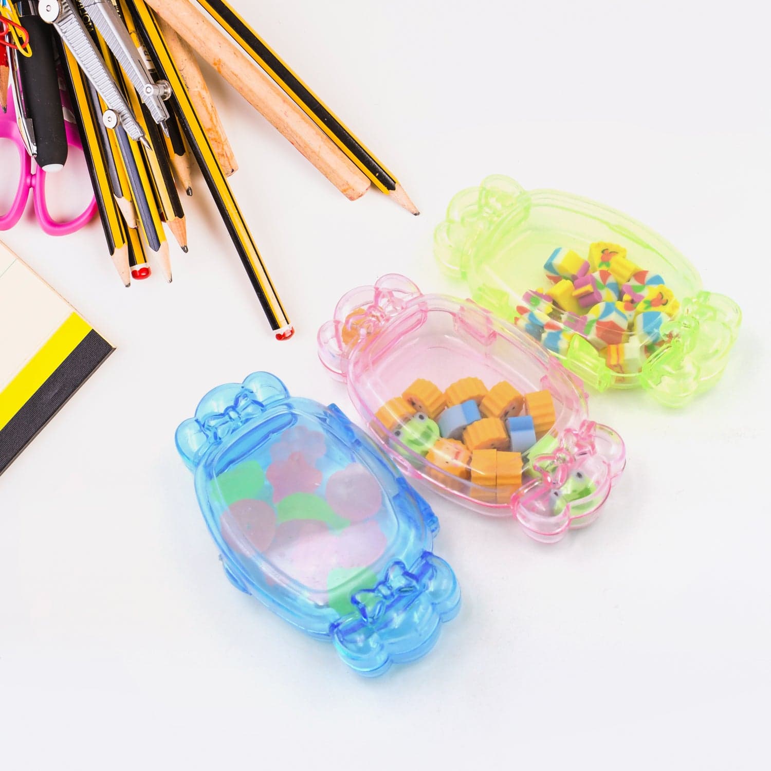 Cute School Eraser Set Cute Eraser Multi Design Rubber Erasers For Pencil Cleaning Stationery School Student Girl Kids (15 pc In1 Set) thumbnail 3