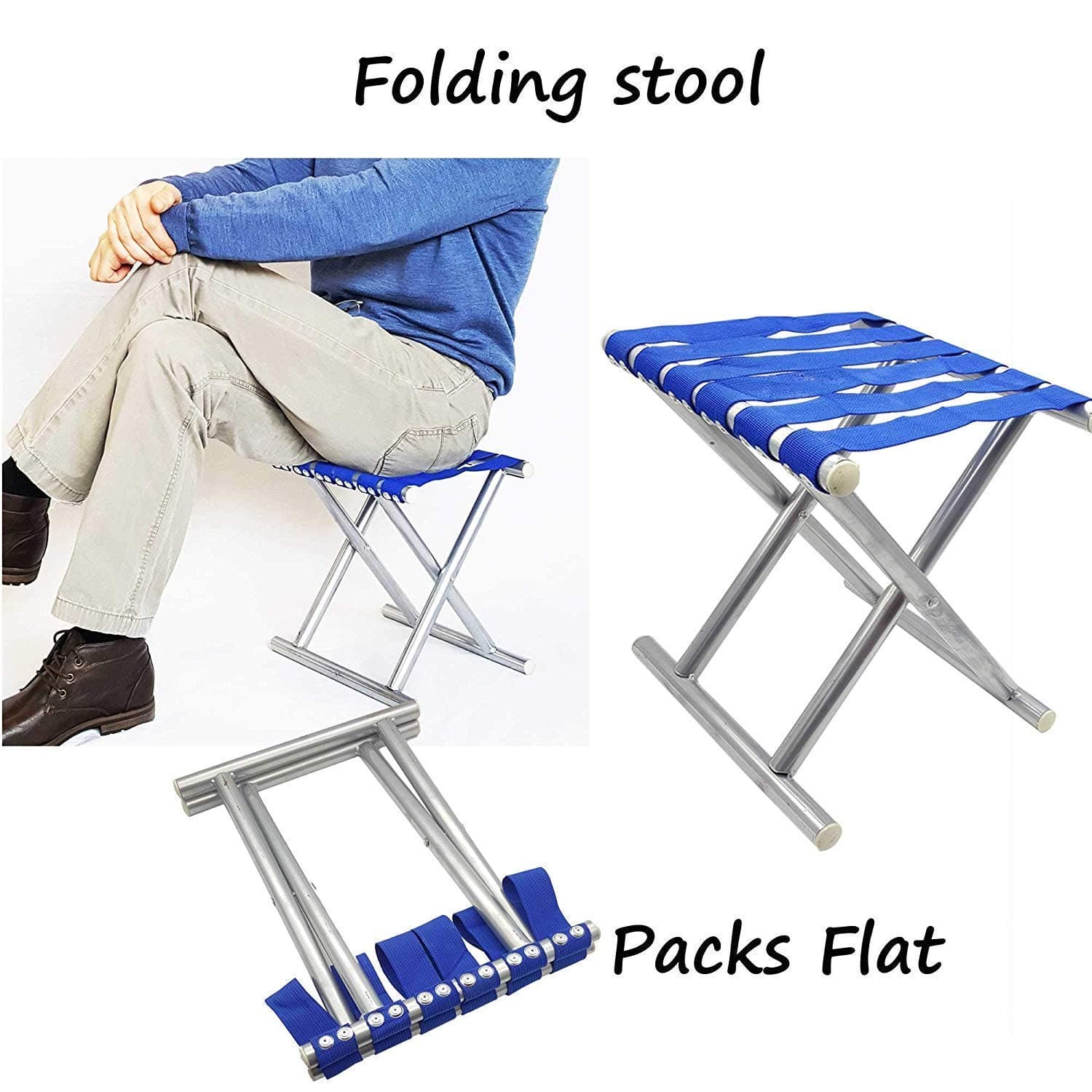 Folding Beach Tool Best Folding Stool Portable Travel Train Chair Outdoor Rest Seat Fishing Beach Picnic Hiking Backpacking Stool thumbnail 5