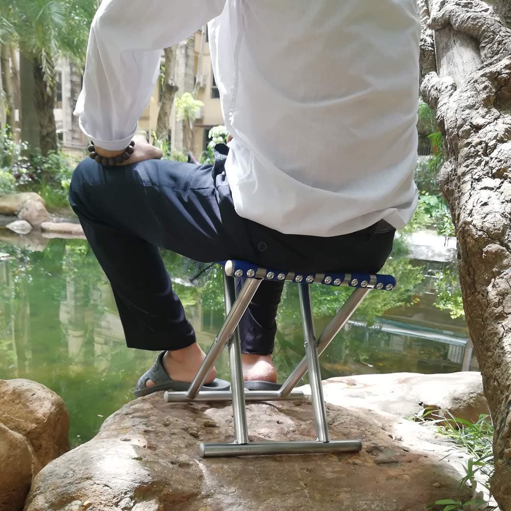 Folding Beach Tool Best Folding Stool Portable Travel Train Chair Outdoor Rest Seat Fishing Beach Picnic Hiking Backpacking Stool thumbnail 6