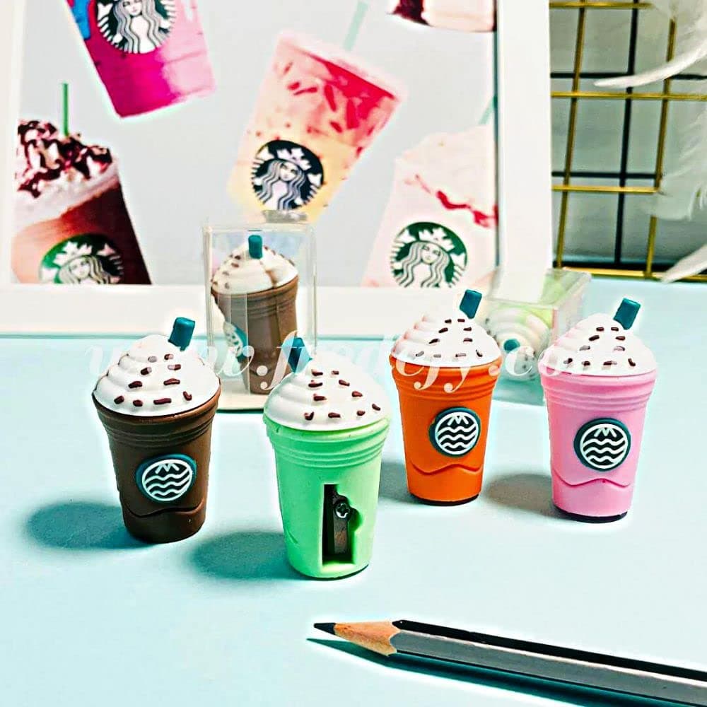 2In1 3D Cute Coffee Or Ice Cream Shape Sharpner Like Rotary Manual Pencil Sharpener For Kids Ice Cream Style Office School Supplies ID-8807 thumbnail 3