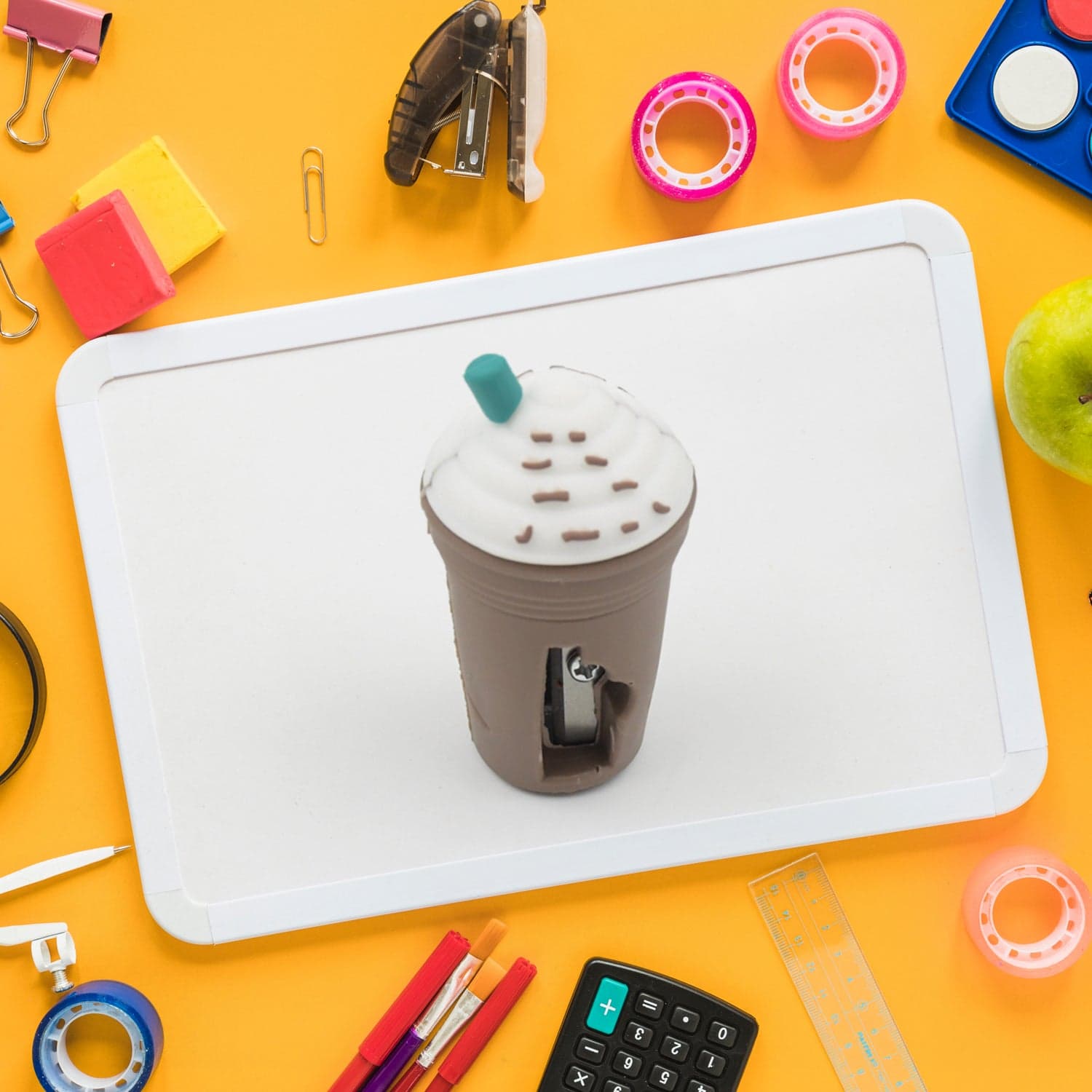 2In1 3D Cute Coffee Or Ice Cream Shape Sharpner Like Rotary Manual Pencil Sharpener For Kids Ice Cream Style Office School Supplies ID-8807 thumbnail 7
