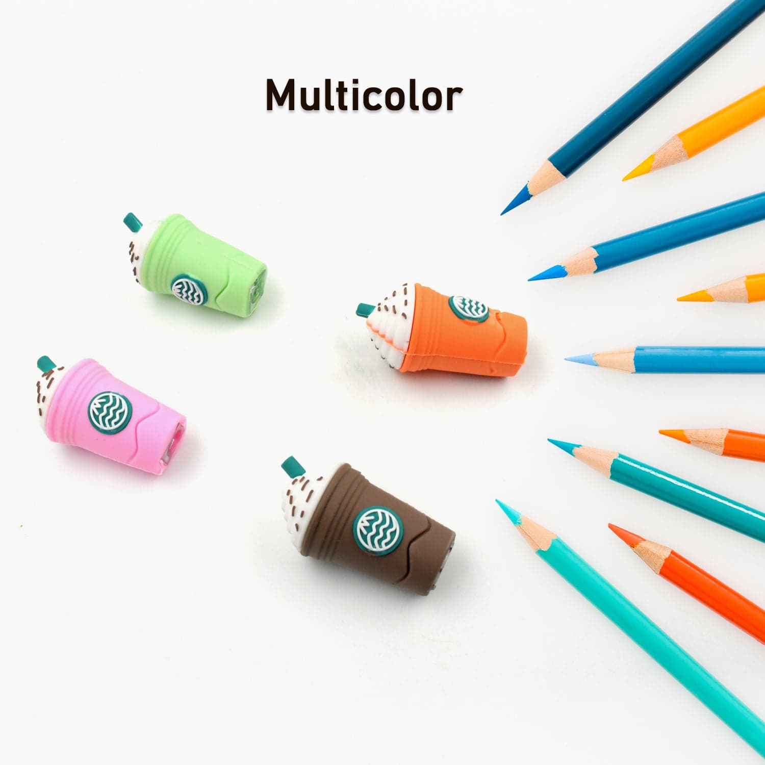 2In1 3D Cute Coffee Or Ice Cream Shape Sharpner Like Rotary Manual Pencil Sharpener For Kids Ice Cream Style Office School Supplies ID-8807 thumbnail 8