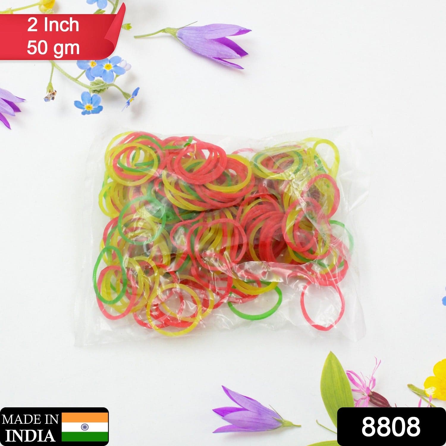 2-Inch Unbreakable Nylon Rubber Bands Of Reusable Multicolor For Office thumbnail 2