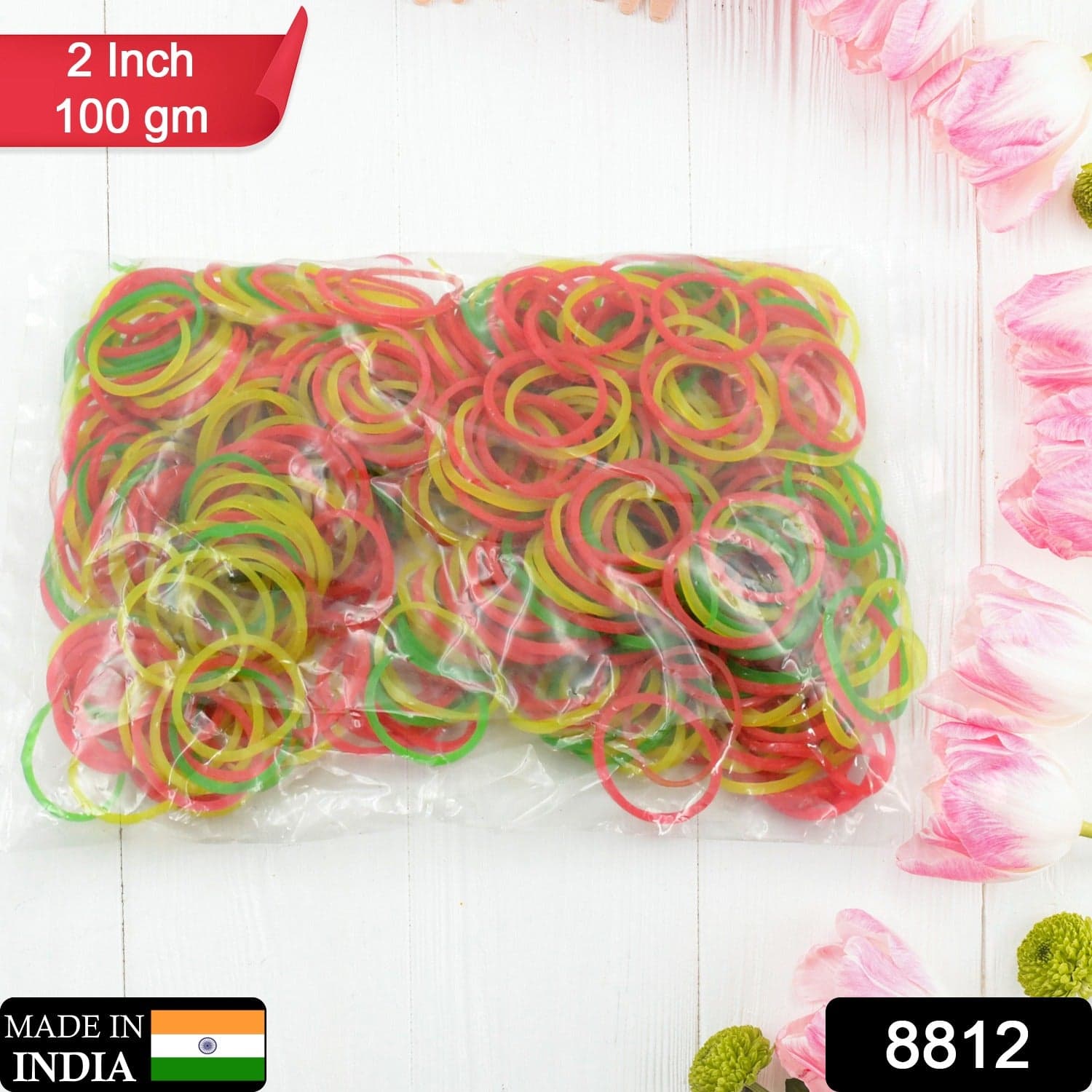 Strong & Reusable Rubber Bands: Multicolor for Office, Home & School, Hair accessories thumbnail 2