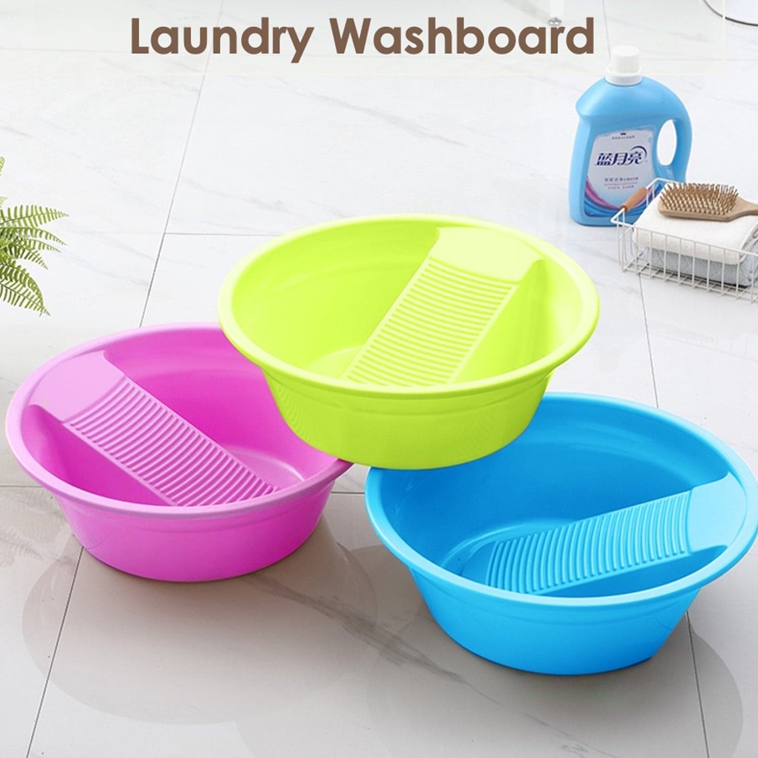 Washing Basket,Washing Tub, Laundry Board With Container, Plastic Product, Bucket, Multi-Functional, Easy To Carry, thumbnail 3