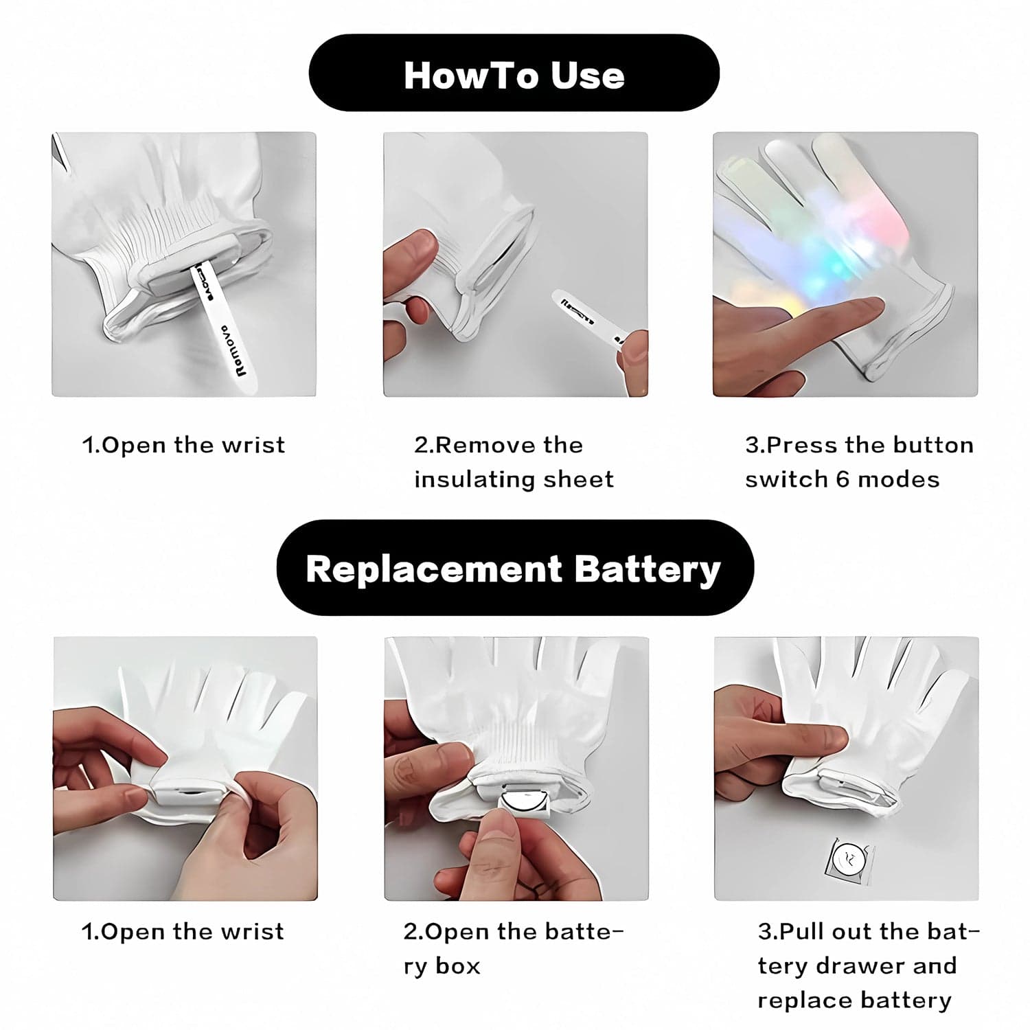 Dynamic Multi Color Led Light Up Glow Gloves thumbnail 2