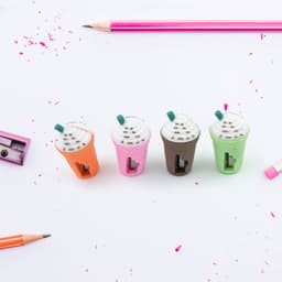 2In1 3D Cute Coffee Or Ice Cream Shape Sharpner Like Rotary Manual Pencil Sharpener For Kids Ice Cream Style Office School Supplies ID-8832