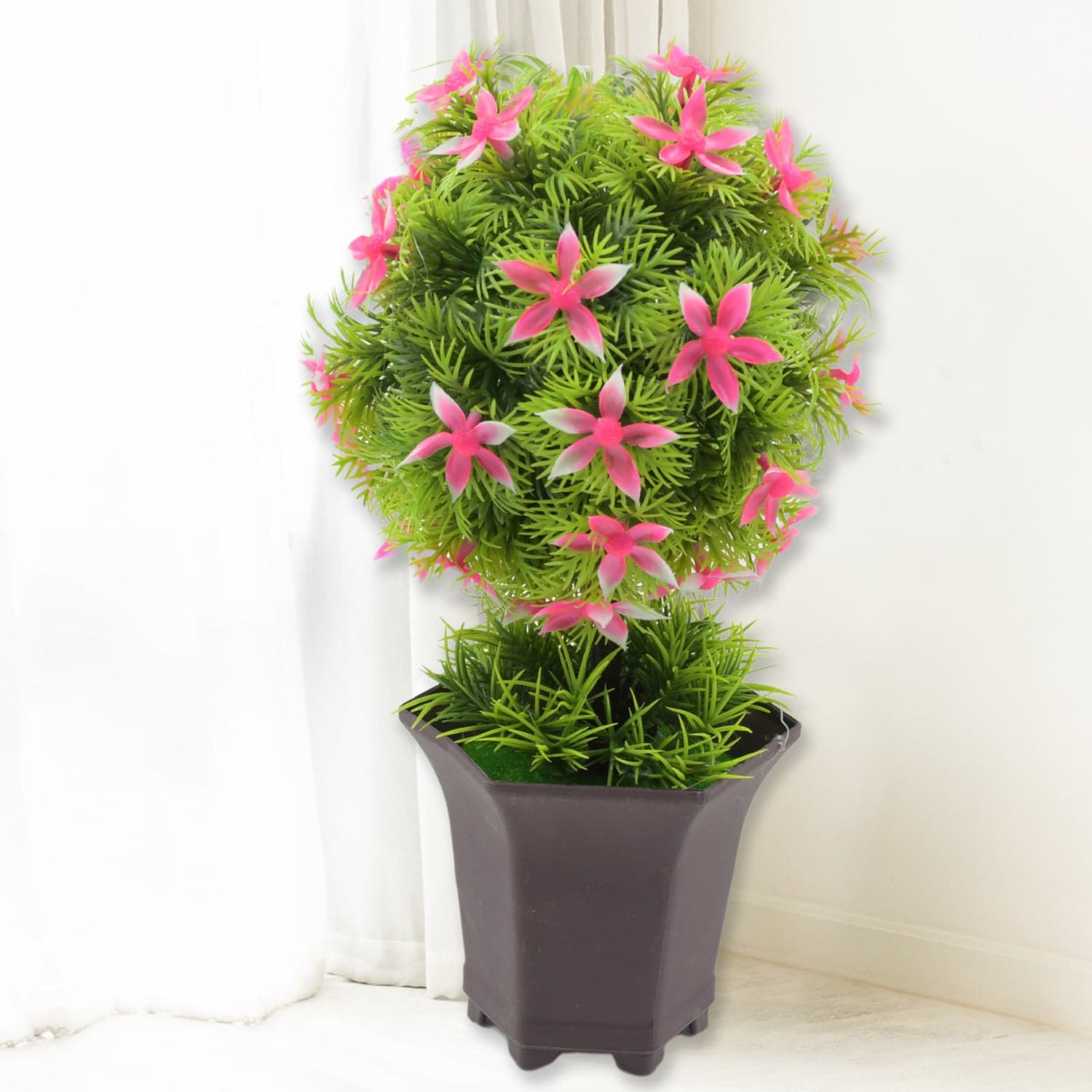 Wild Artificial Flower Plant With Cute Pot Of Home Office Tabletop Decor thumbnail 5