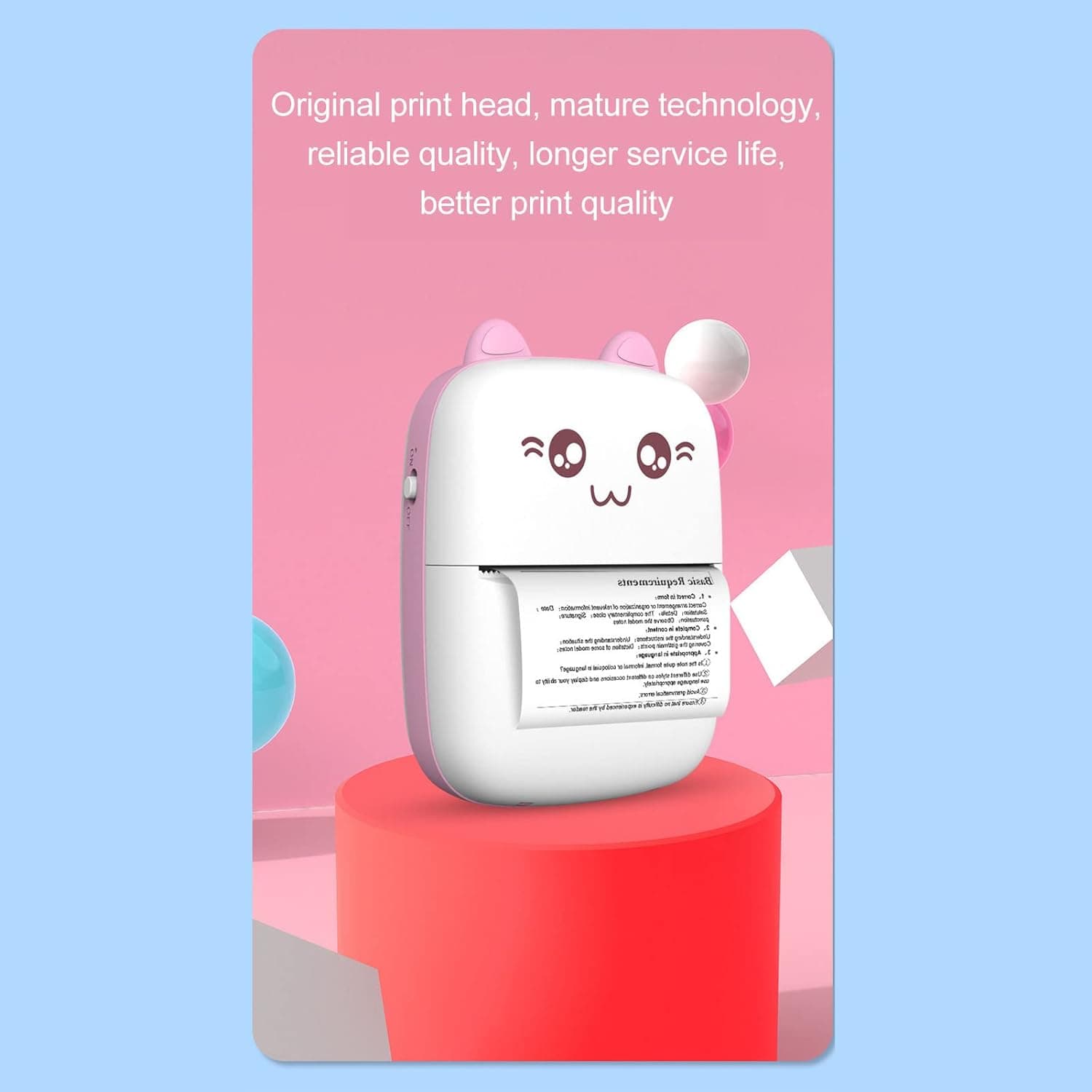 Pocket Mini Bluetooth Thermal Printer of Wireless Smart Printer for Photos (Includes 1 Roll Paper) thumbnail 3