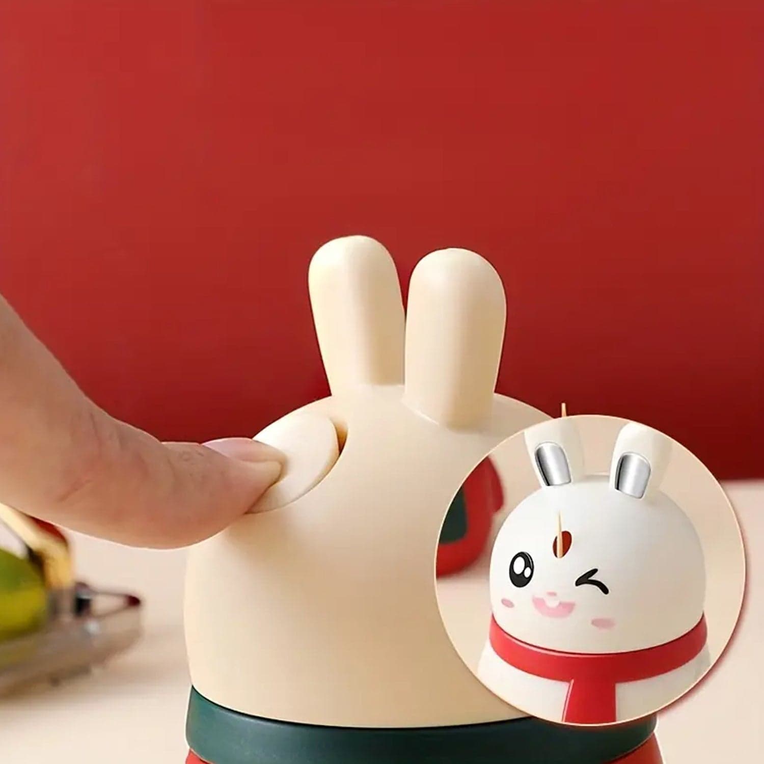 Rabbit Shape Toothpick Dispenser Pressing Small Size Accessory Durable Red | Home & Garden | Kitchen thumbnail 6