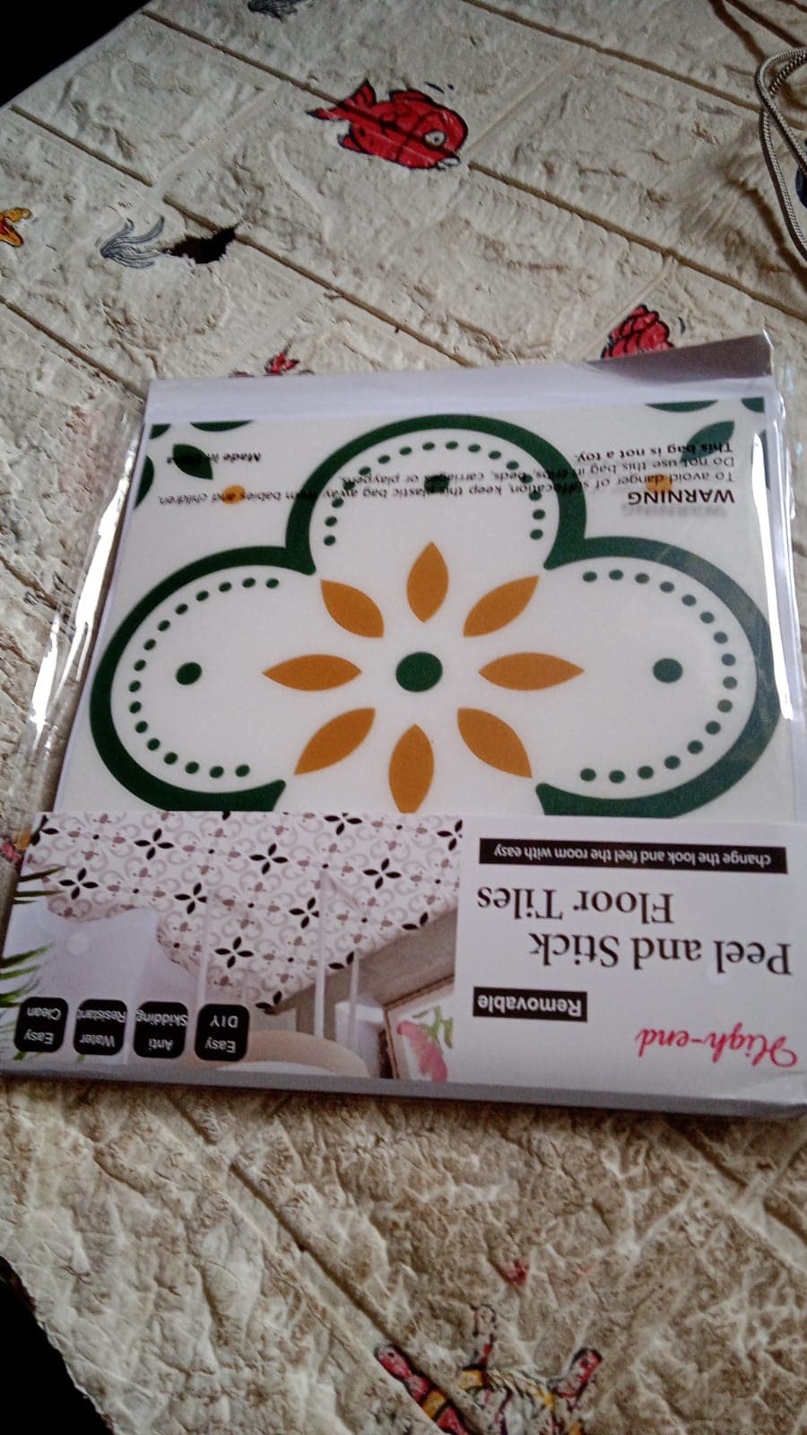 Peel And Stick Floor Tiles Kitchen / Bathroom Backsplash Sticker (8X8 Inch / 10 Pcs Set) thumbnail 8