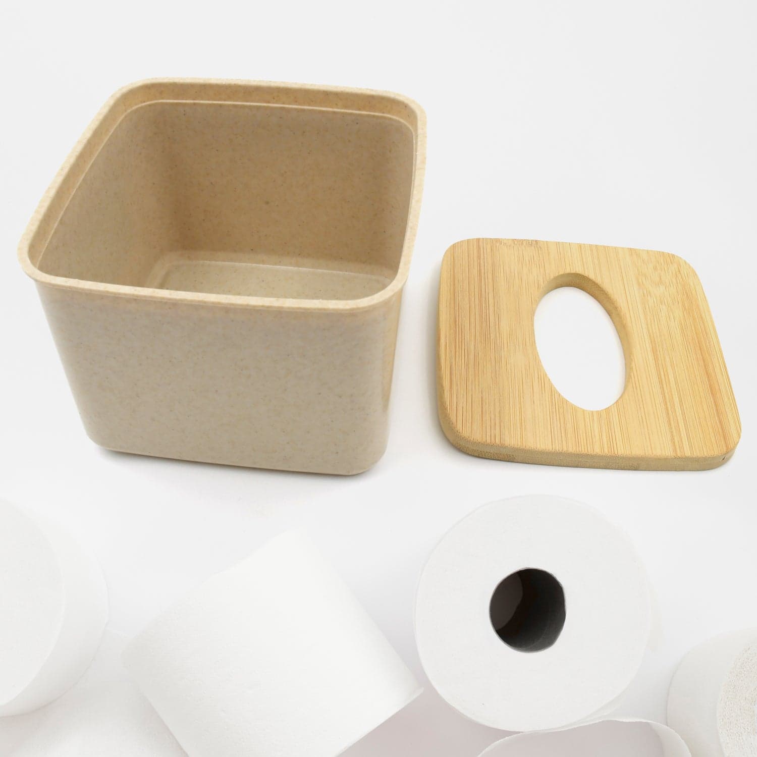 Tissue Box Desktop Stand Bamboo Tissue Cover Box (1 Pc ) thumbnail 7