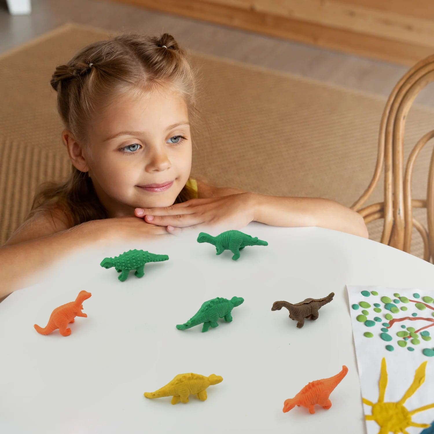 7 Piece Dinosaur Shaped Erasers for Kids - Animal Erasers, 3D Puzzle thumbnail 7