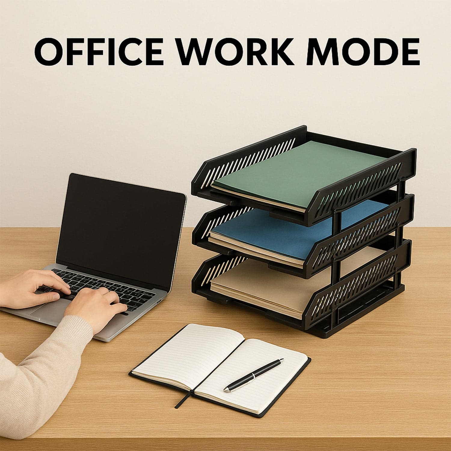 4-Layer Multifunctional File Rack with Drawers for Office Desk thumbnail 6