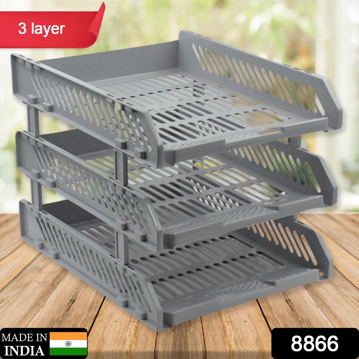 Multifunctional File Rack with Drawers: Desktop Storage for Office Supplies (4/3 Layers) thumbnail 2