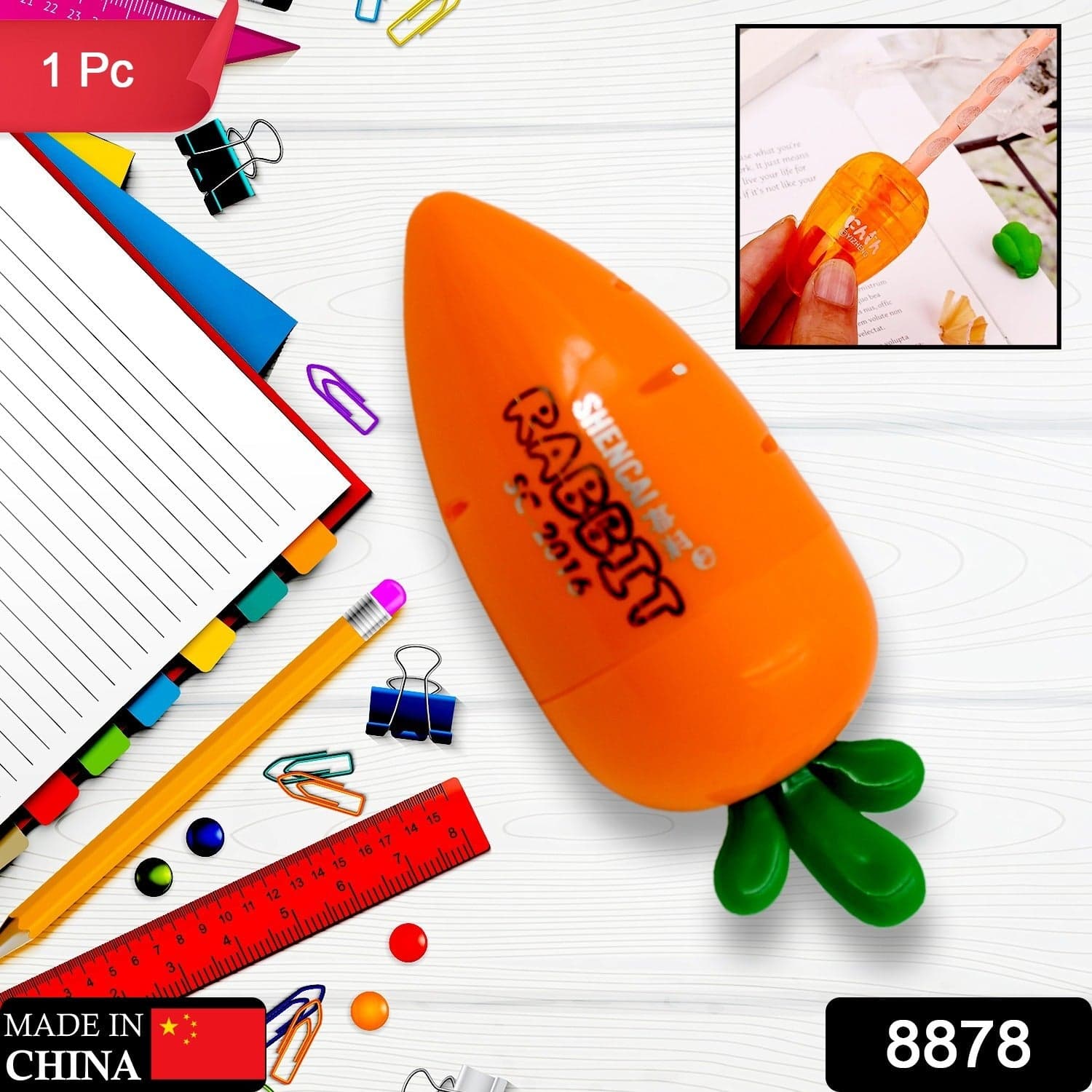 Student Pencil Sharpener Cartoon Simple Carrot Pencil Sharpener Suitable For Students thumbnail 2
