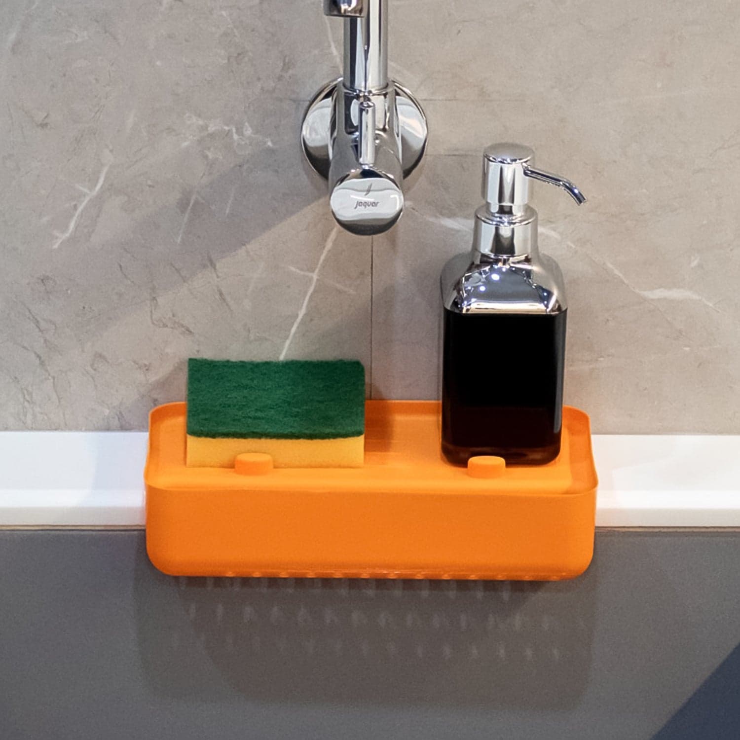 MULTI FUNCTIONAL DRAINER SHELF SINK STORAGE HOLDER Sink Colander Strainer Basket (1 Pc) thumbnail 1