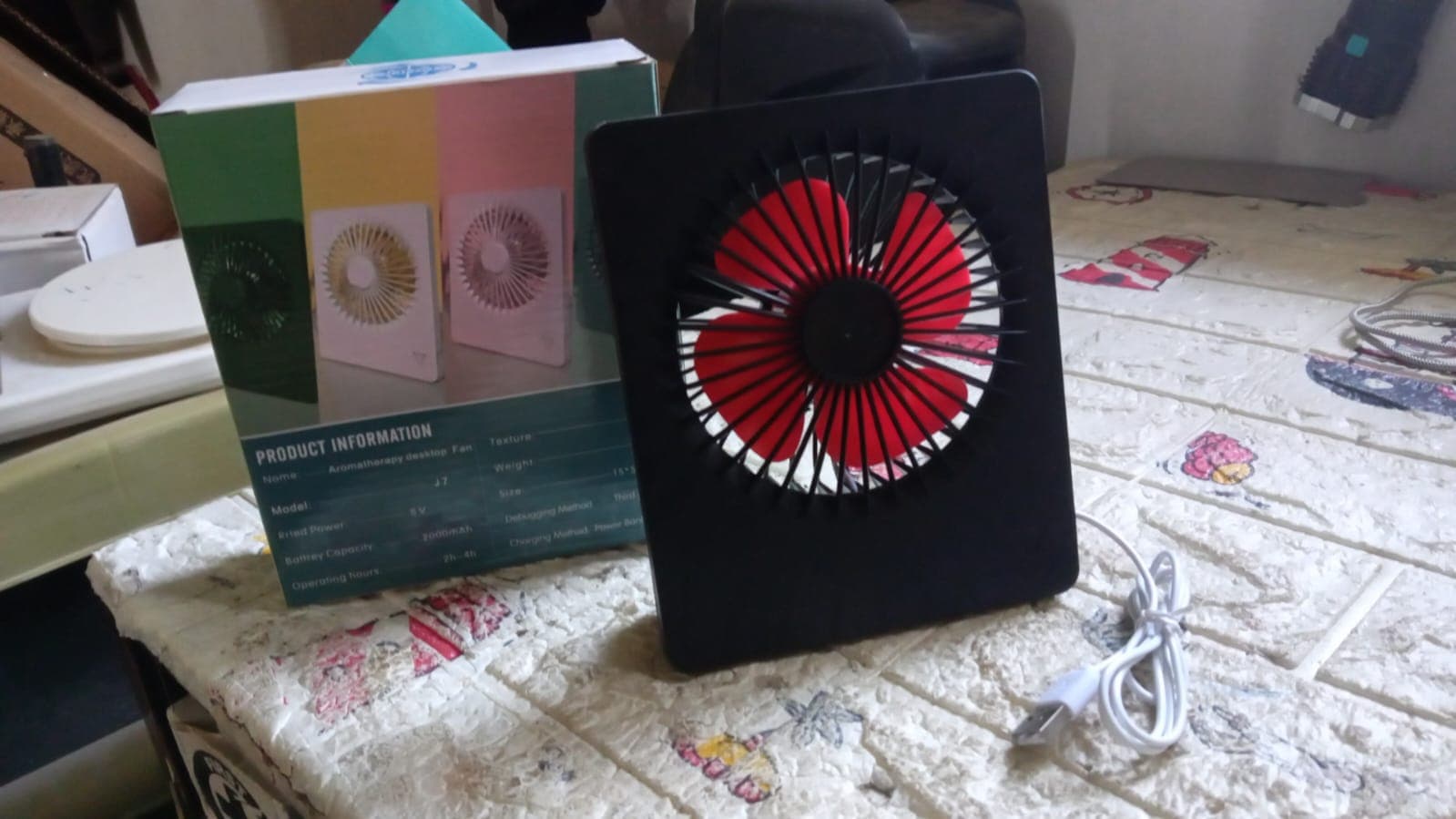 Portable Desk Fan Of 1 Speed Setting, Personal Table Fan For Office, School & Home Use (1 Pc) thumbnail 6