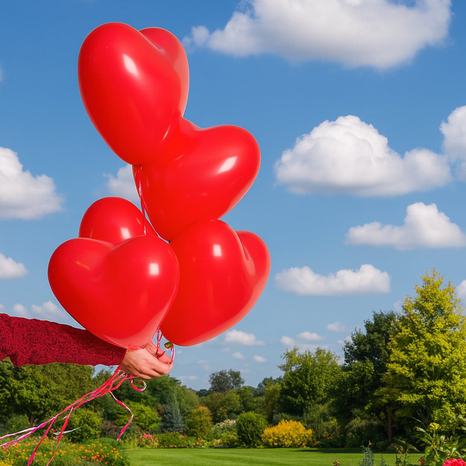 Heart Shaped Balloons Multicolor (4 Pcs Set) thumbnail 1