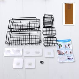 Metal Shower Basket / Canddy, for Bathroom Organiser (5 Pc Combo)