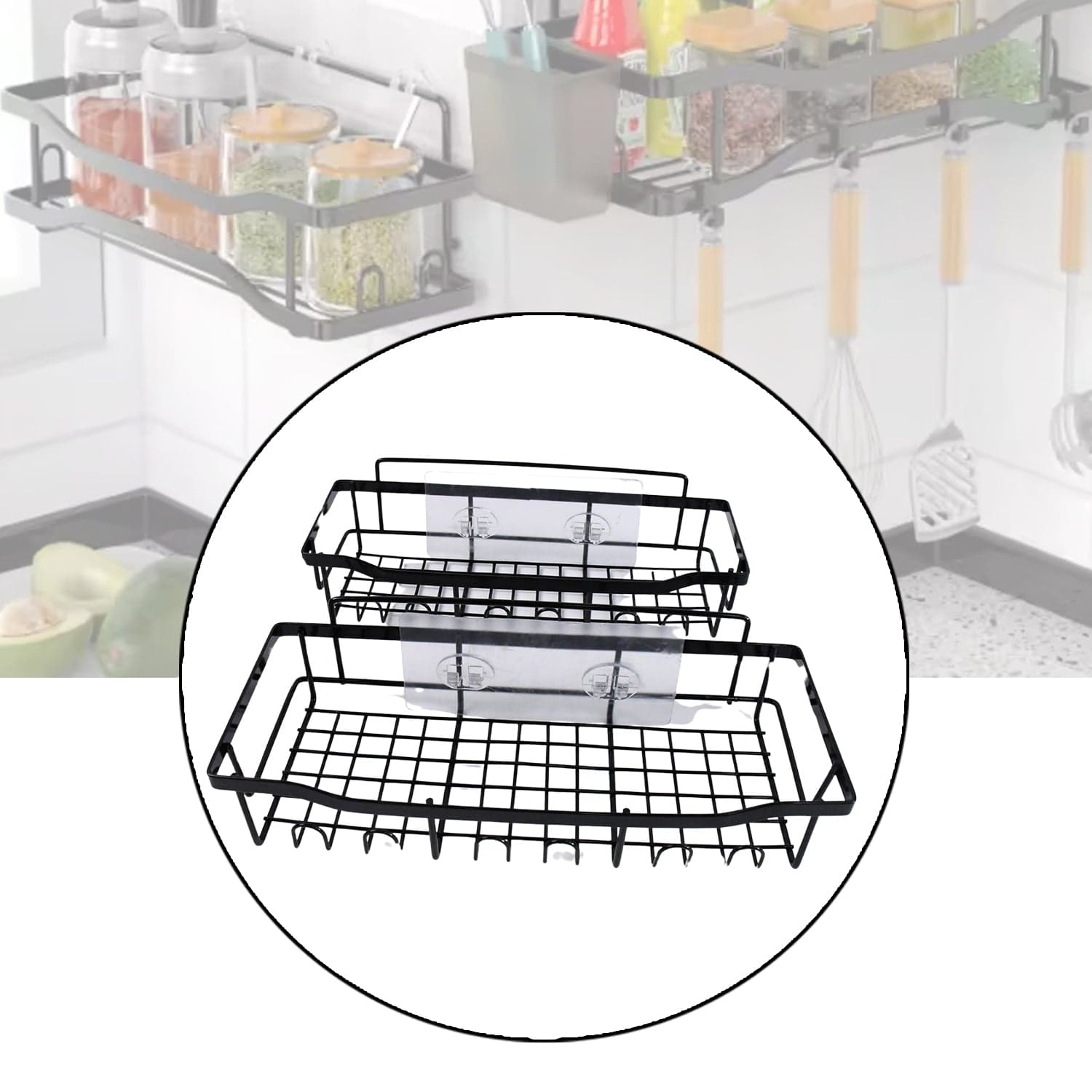 Metal Shower Basket / Canddy, for Bathroom Organiser (5 Pc Combo) thumbnail 3