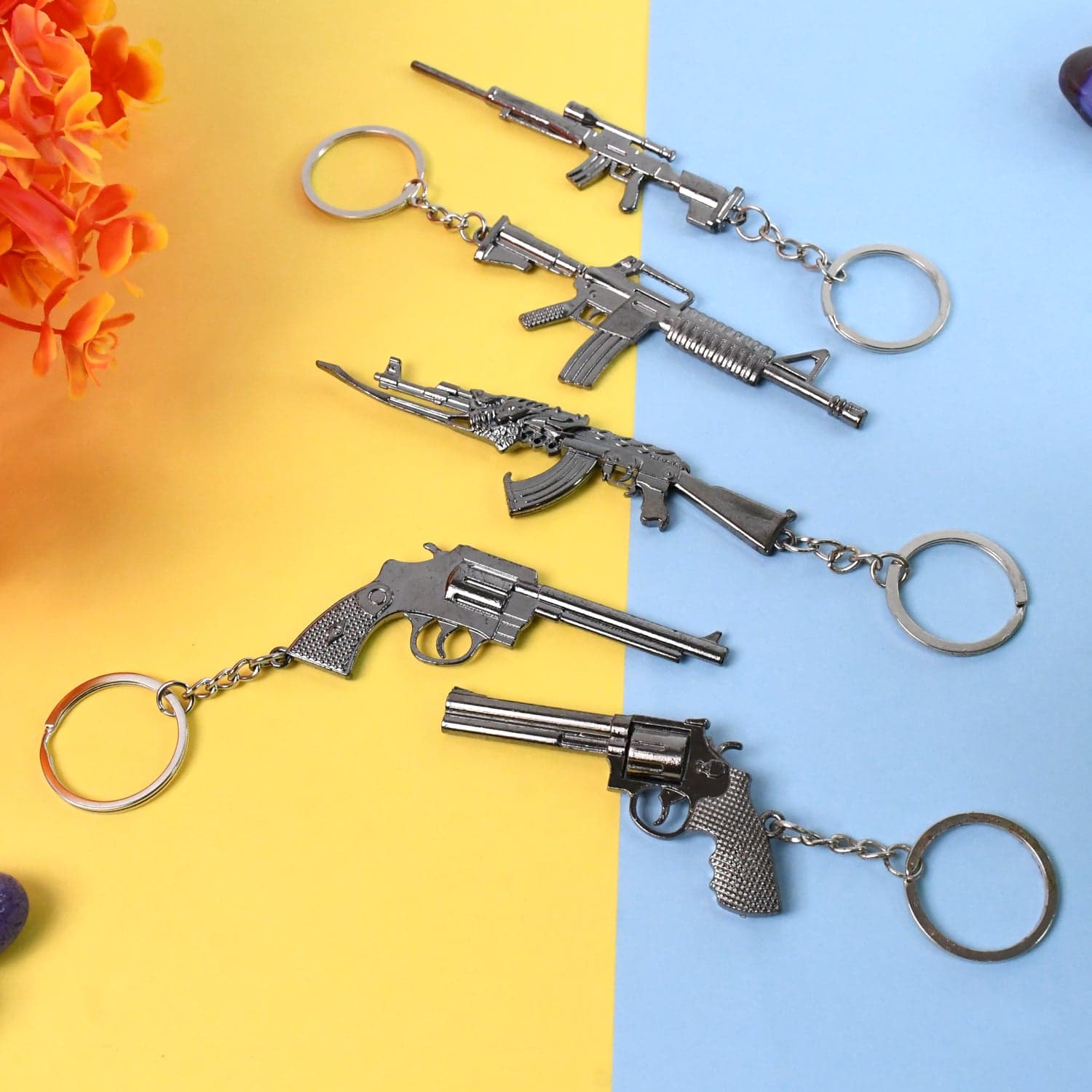 Mix Design Metal Gun Keychain With Case (1 Pc / Mix Design) thumbnail 1