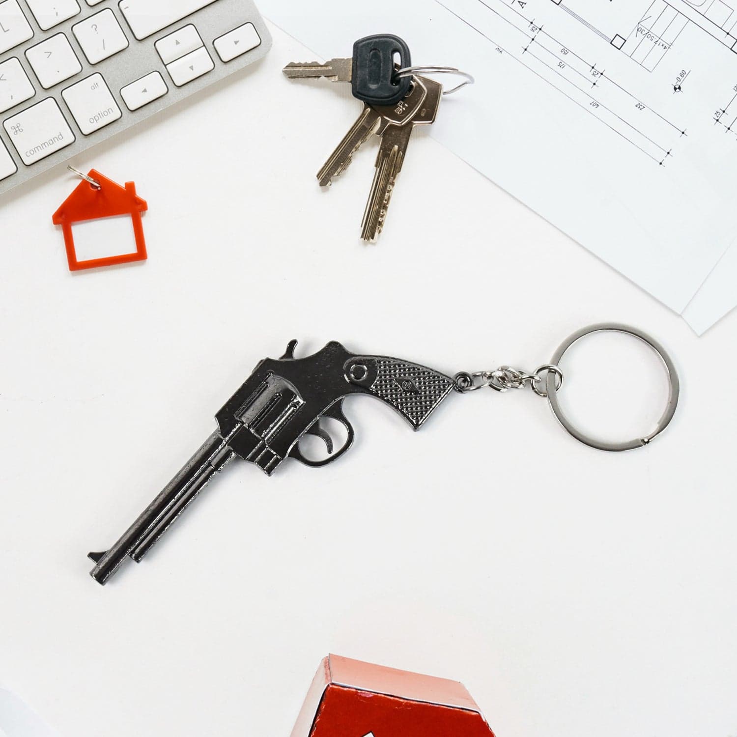 Mix Design Metal Gun Keychain With Case (1 Pc / Mix Design) thumbnail 3