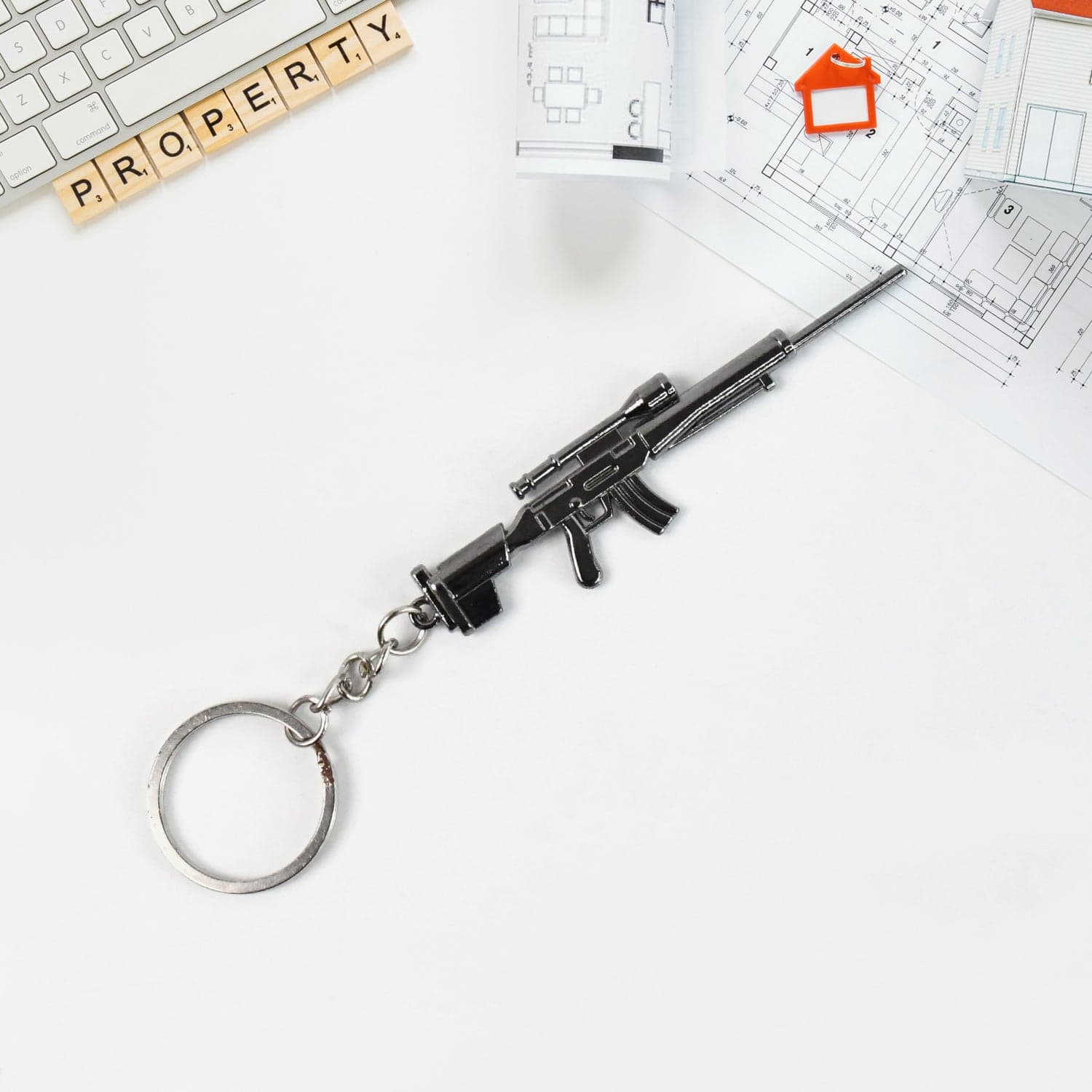 Mix Design Metal Gun Keychain With Case (1 Pc / Mix Design) thumbnail 4