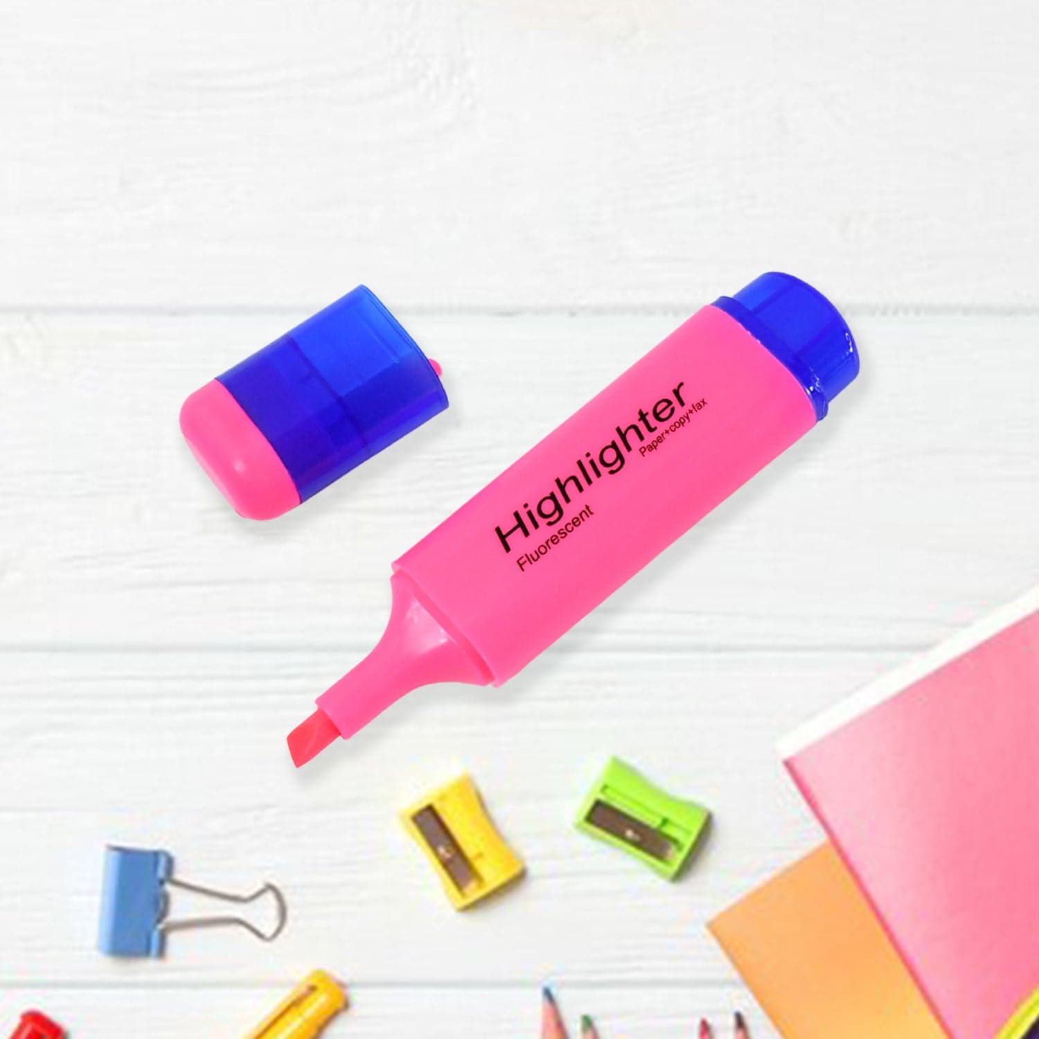 Highlighter Pen, Assorted Colours Water Based Broad Tip Writing Marker (3 Pcs Set) thumbnail 4