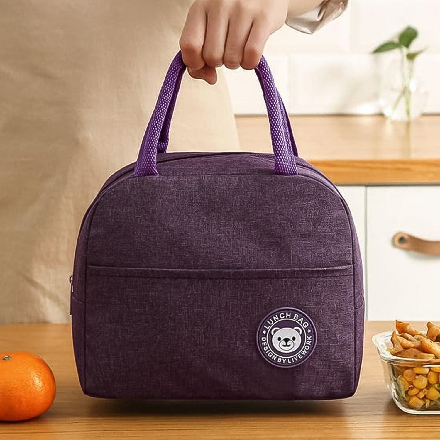 Lunch Box Bag for Women Men Insulated Lunch Bag With Zipper (1 Pc) thumbnail 4