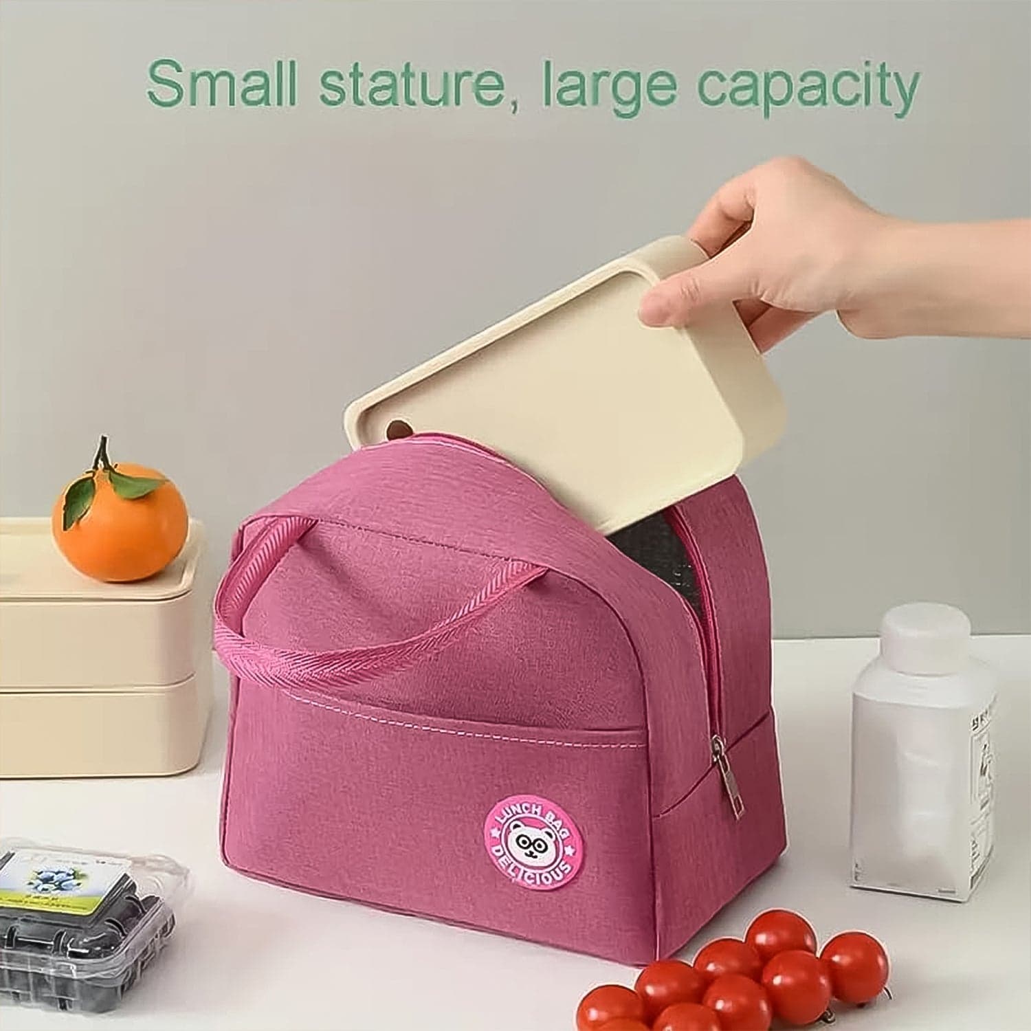 Lunch Box Bag for Women Men Insulated Lunch Bag With Zipper (1 Pc) thumbnail 6