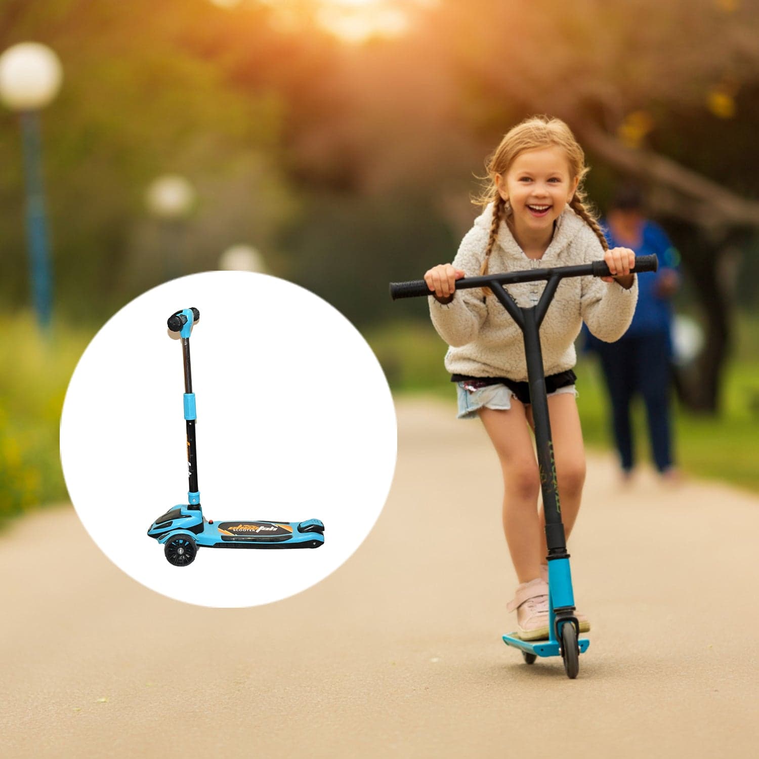 Foldable Kick Scooter for Kids 2-12 Years Old | Lightweight (1 Pc) thumbnail 3