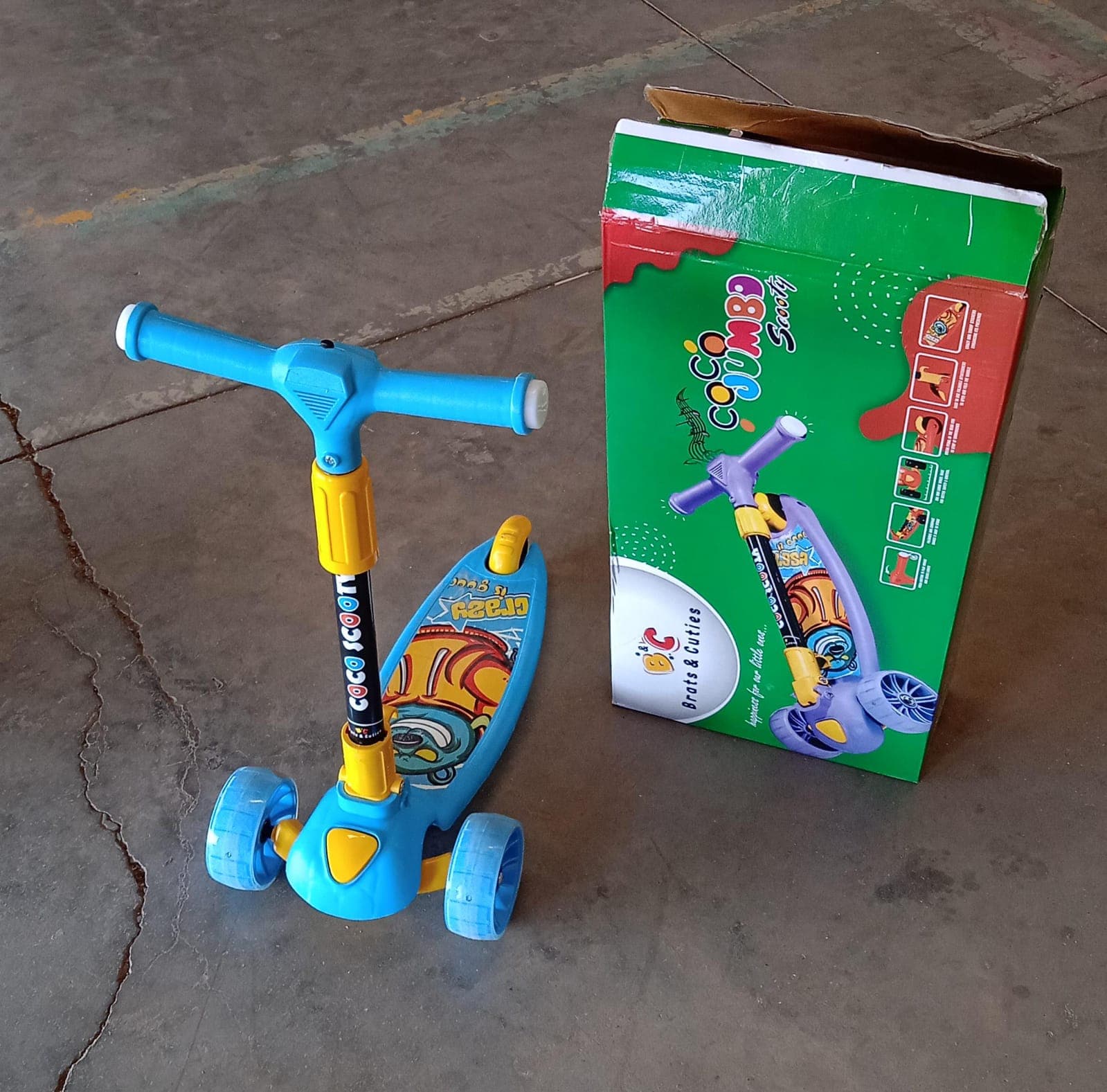 Jumbo Scooter for Kids 2 Wheels Steel Frame Large Foldable & Height Adjustable thumbnail 7