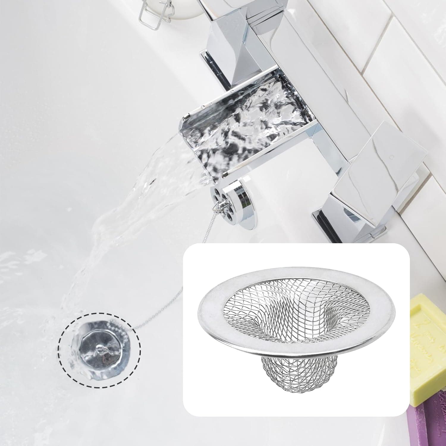Stainless Steel Kitchen Sink Strainer (2 Pc Set) thumbnail 6