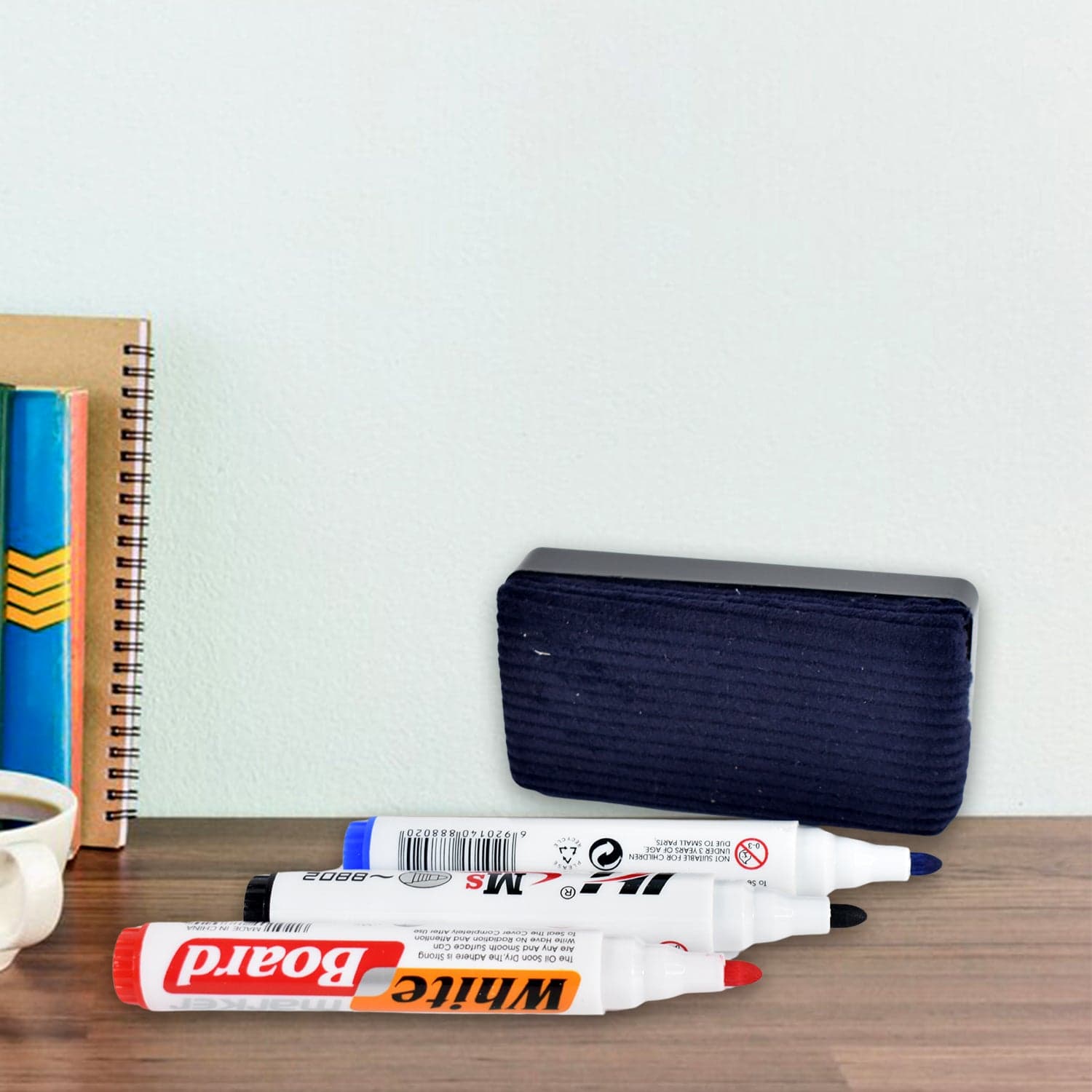 Whiteboard Marker Set (Blue, Black, Red) with Board Duster - Pack of 4 thumbnail 3