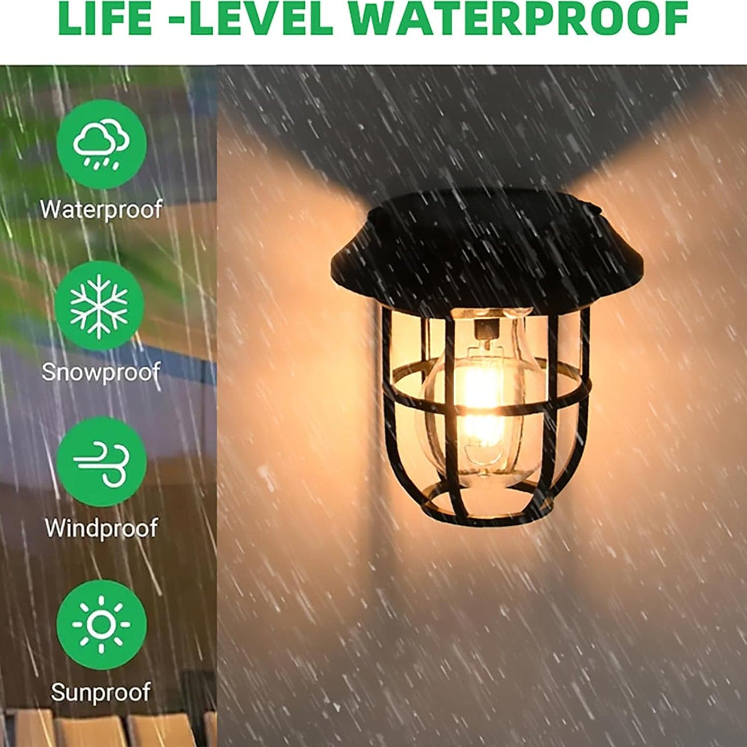 Solar Lantern Wall Lights Fixtures with Motion Sensor (1 Pc) thumbnail 3