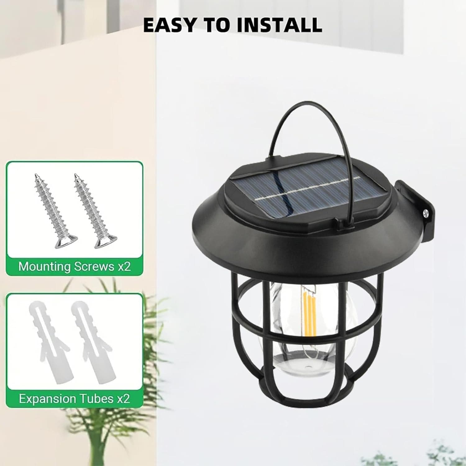 Solar Lantern Wall Lights Fixtures with Motion Sensor (1 Pc) thumbnail 4