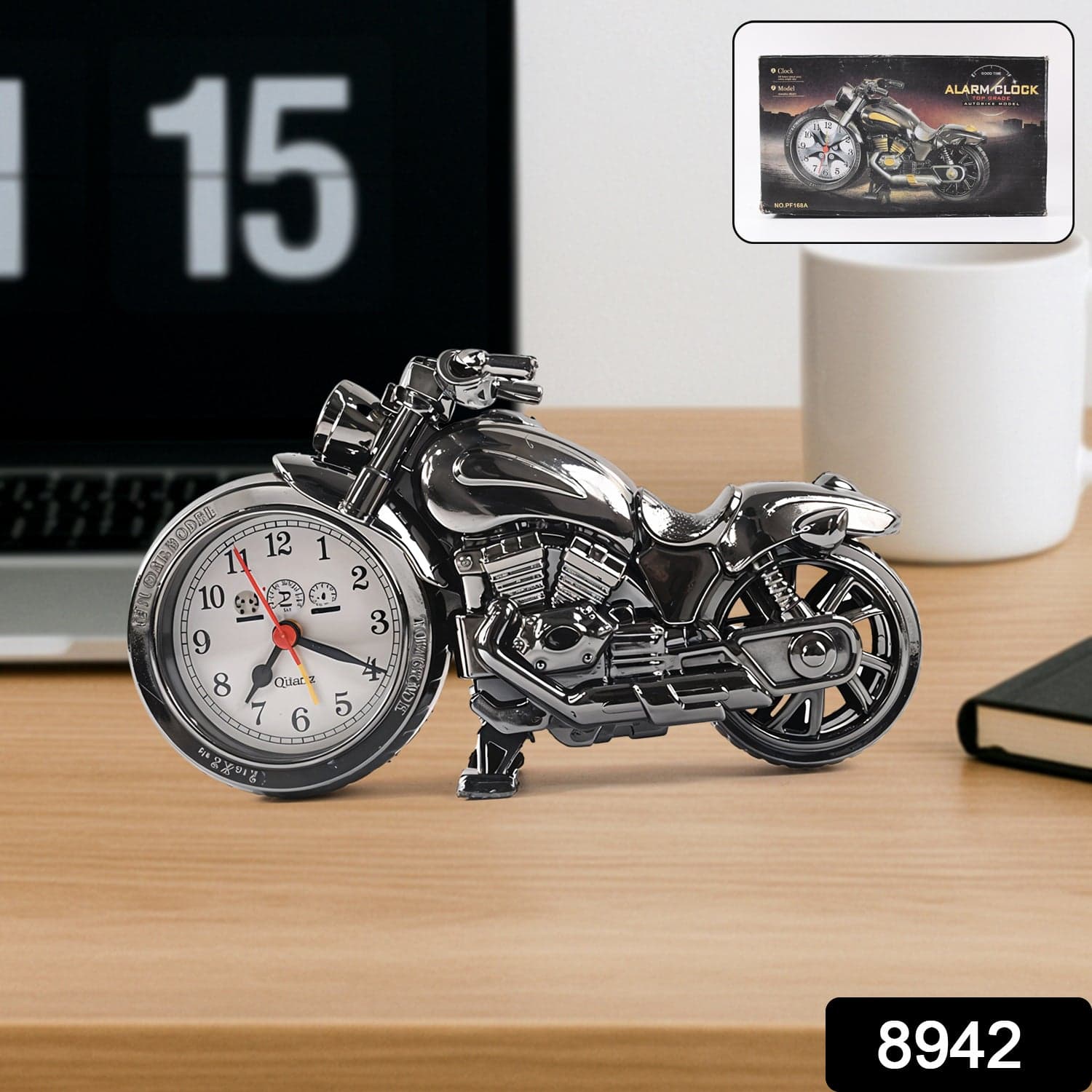 Motorcycle Alarm Clock, Motor Table Clock for Home Decor (1 Pc) thumbnail 2