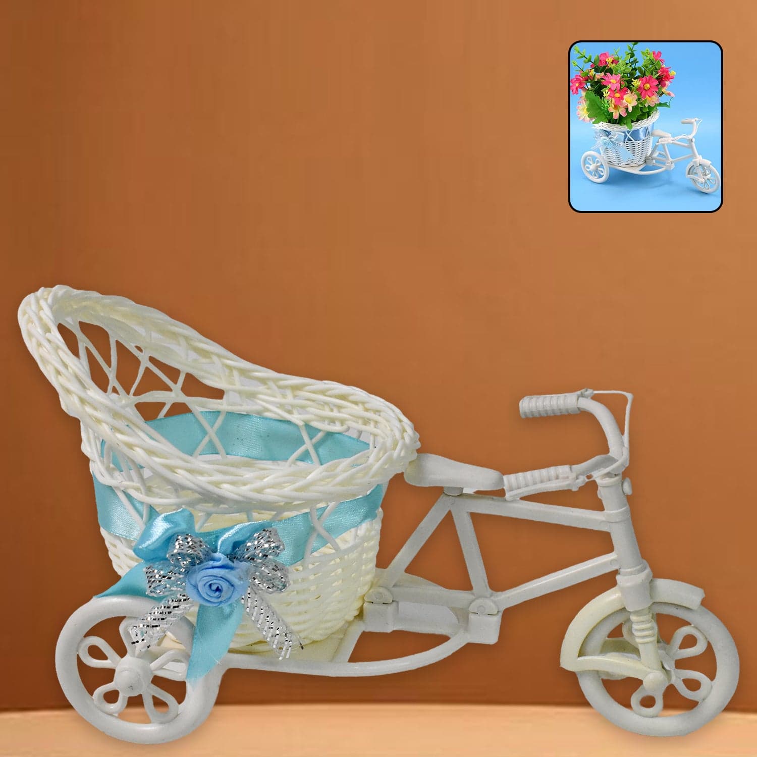 Plastic Cycle Flower vases for Home decor; Bicycle Flower Pot Stand thumbnail 3