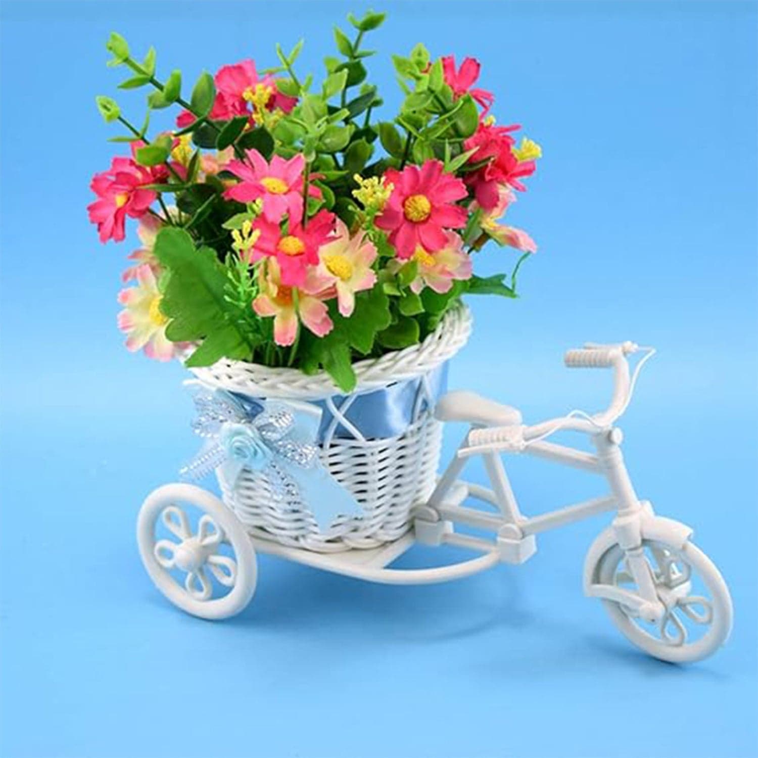 Plastic Cycle Flower vases for Home decor; Bicycle Flower Pot Stand thumbnail 5