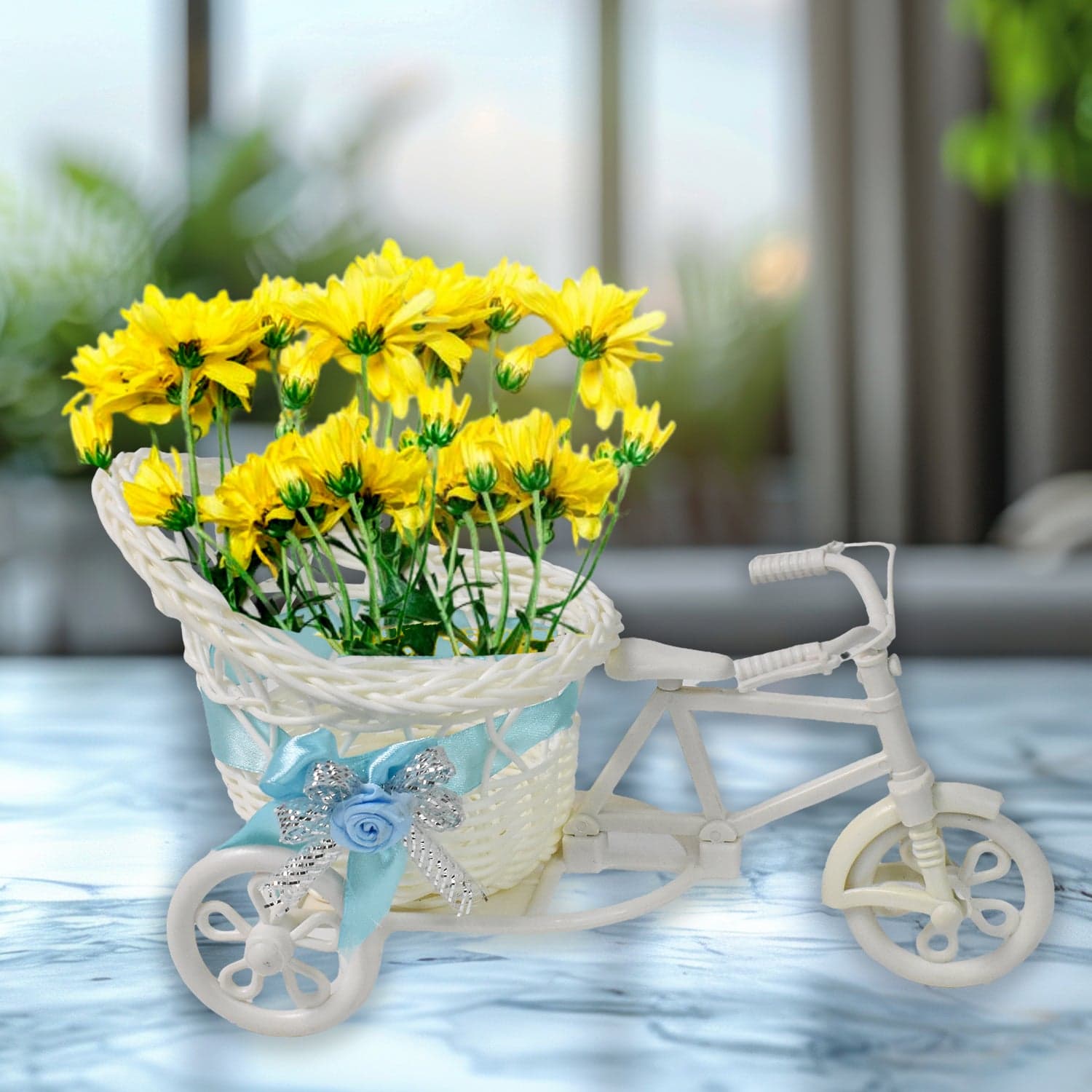 Plastic Cycle Flower vases for Home decor; Bicycle Flower Pot Stand thumbnail 8