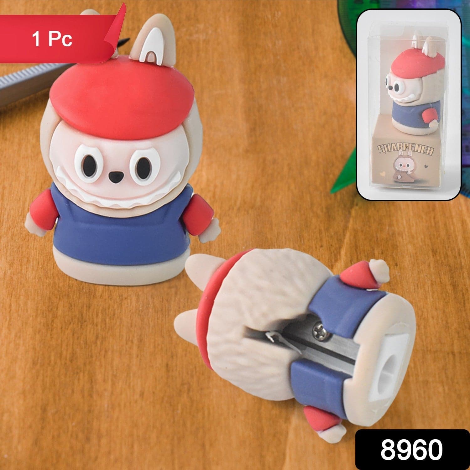 Cartoon-Shaped Pencil Sharpener with Built-In Eraser thumbnail 2