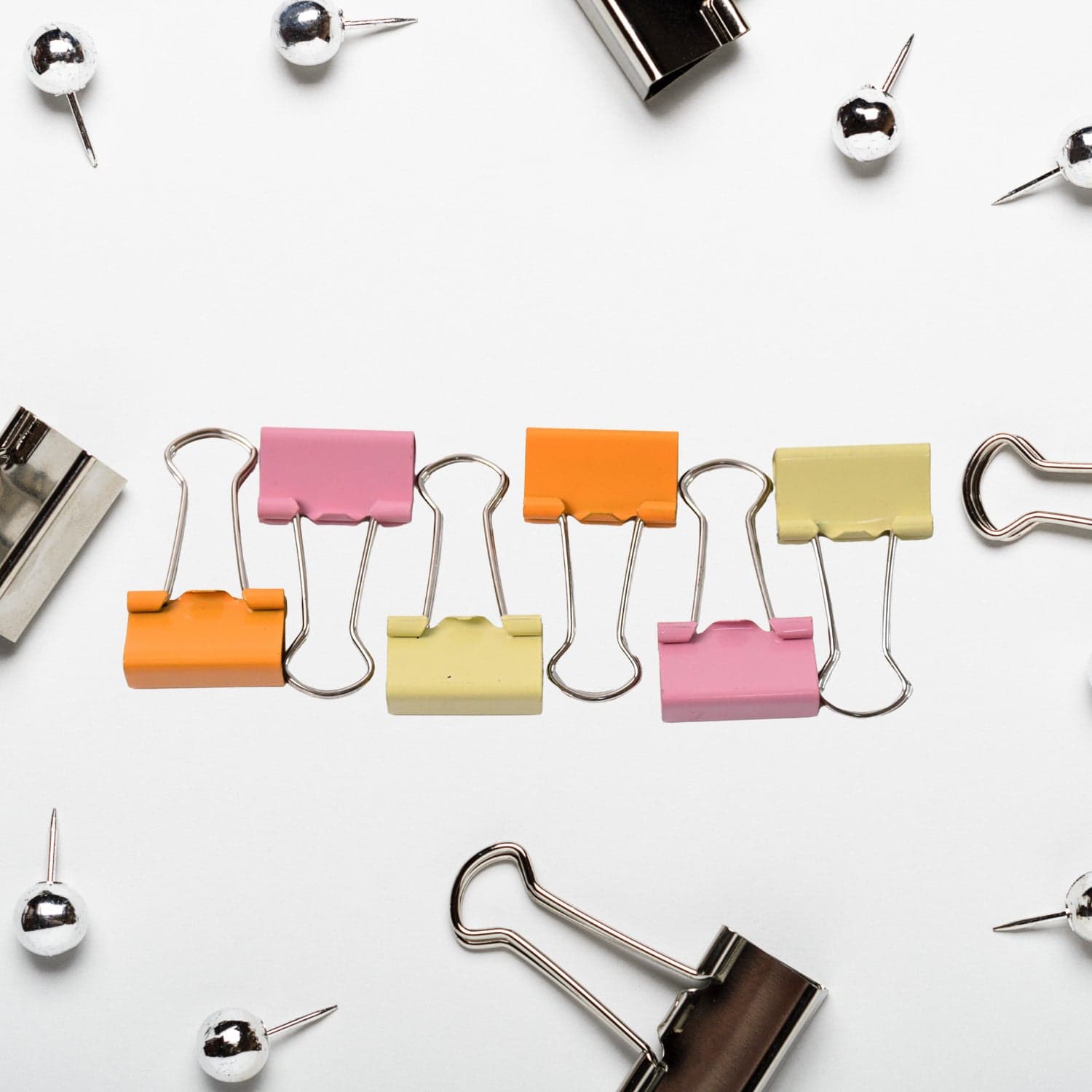 Binder Clips Paper Clips, Push Pins for Office and School Supplies (68 Pcs Set) thumbnail 3