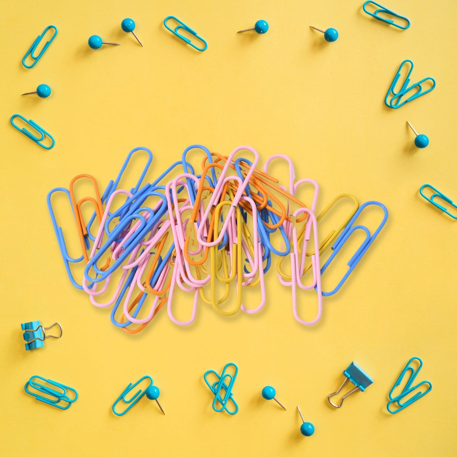 Binder Clips Paper Clips, Push Pins for Office and School Supplies (68 Pcs Set) thumbnail 4