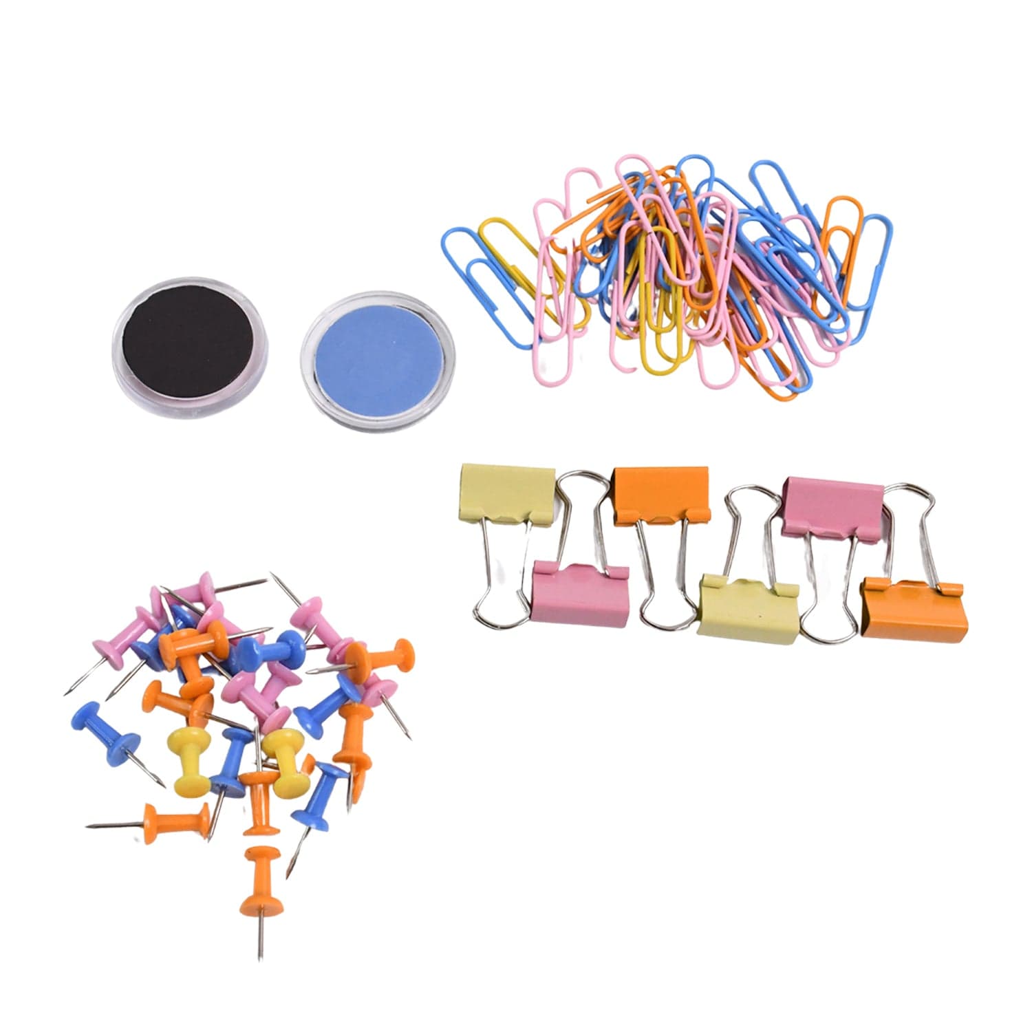 Binder Clips Paper Clips, Push Pins for Office and School Supplies (68 Pcs Set) thumbnail 5