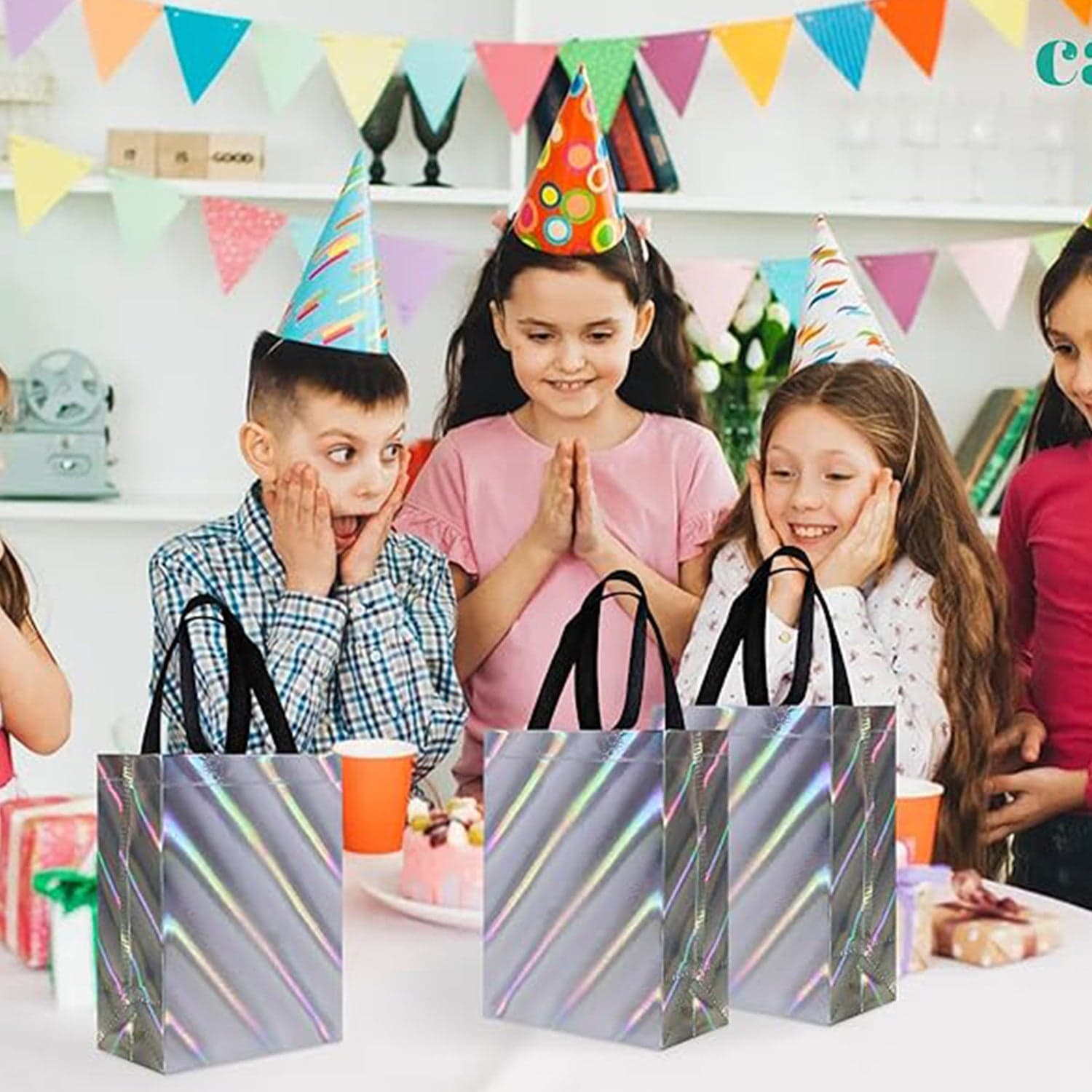 Birthday Gift Bag, Reusable Party Gift Bags (1 Pc / Mix Design) thumbnail 3