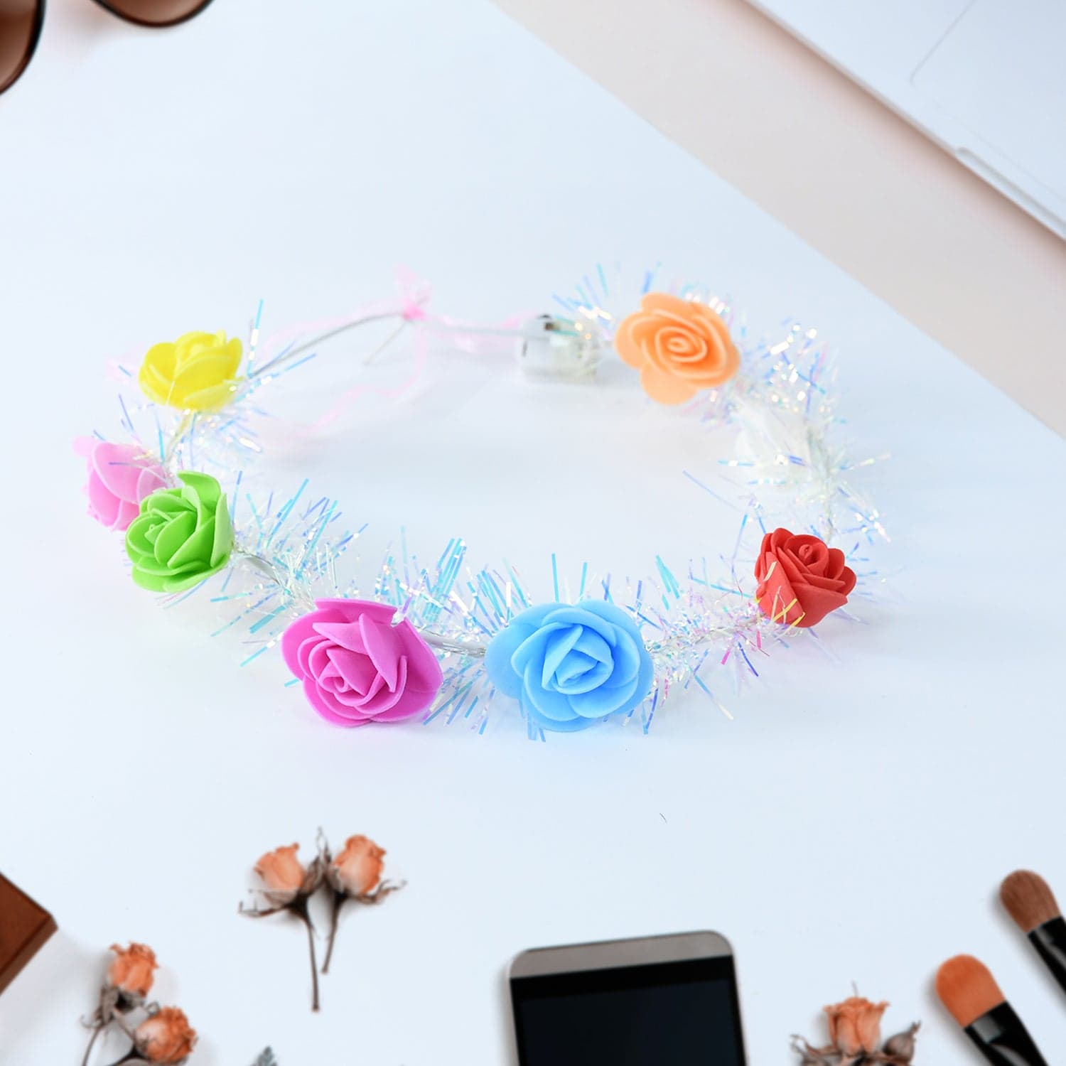 Led Flower Crown Headband Multicolor Light Up 1 Pc thumbnail 5
