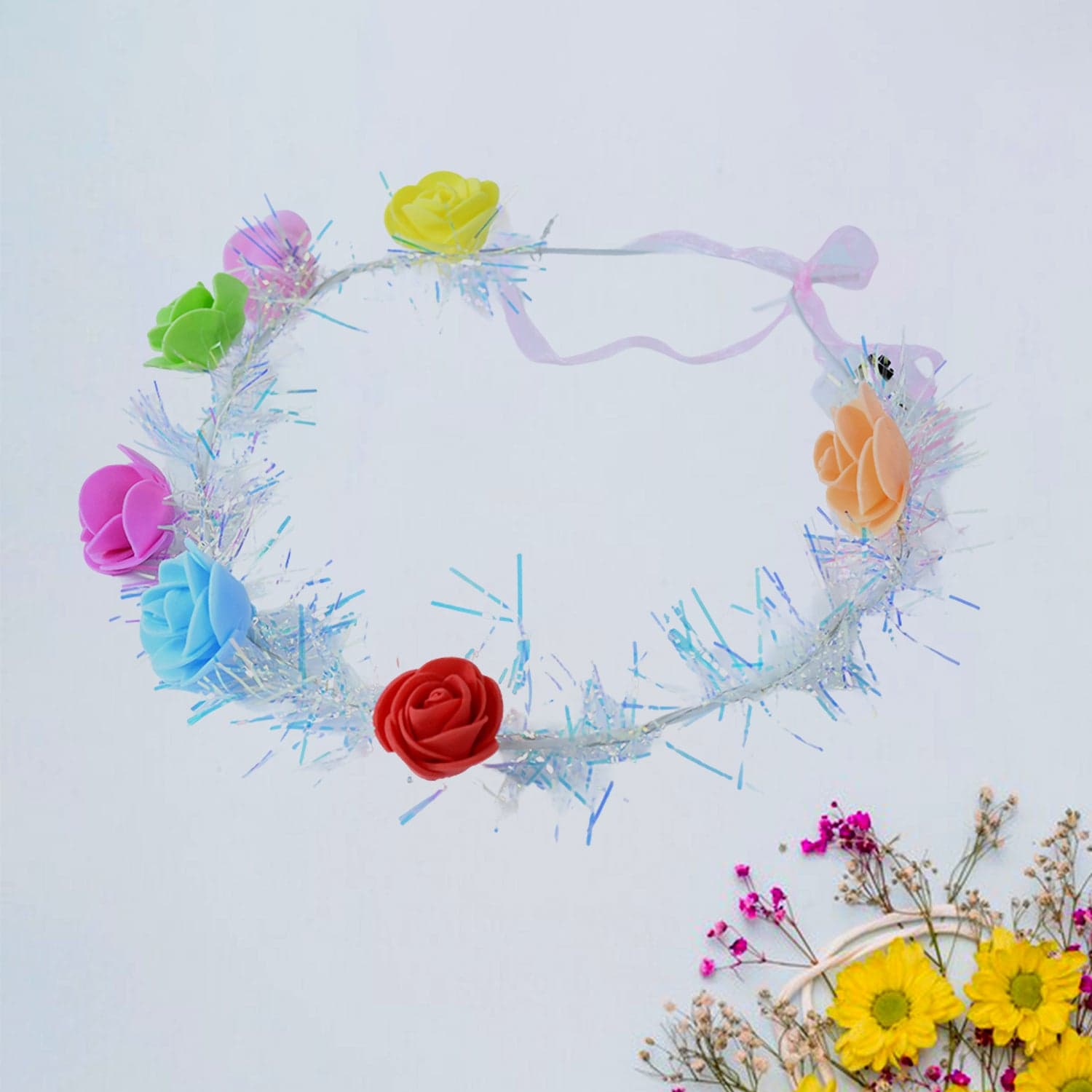 Led Flower Crown Headband Multicolor Light Up 1 Pc thumbnail 6