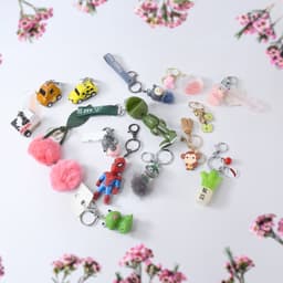 Mix Design & Size Keychain - Durable & Stylish Accessory (1 Pc / Mix Color)