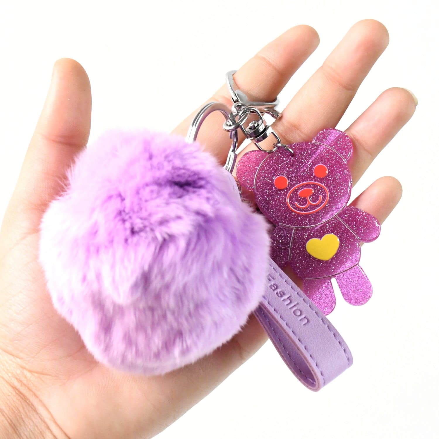 Cute Cartoon Keychain with Fluffy Pom (1 Pc) thumbnail 3